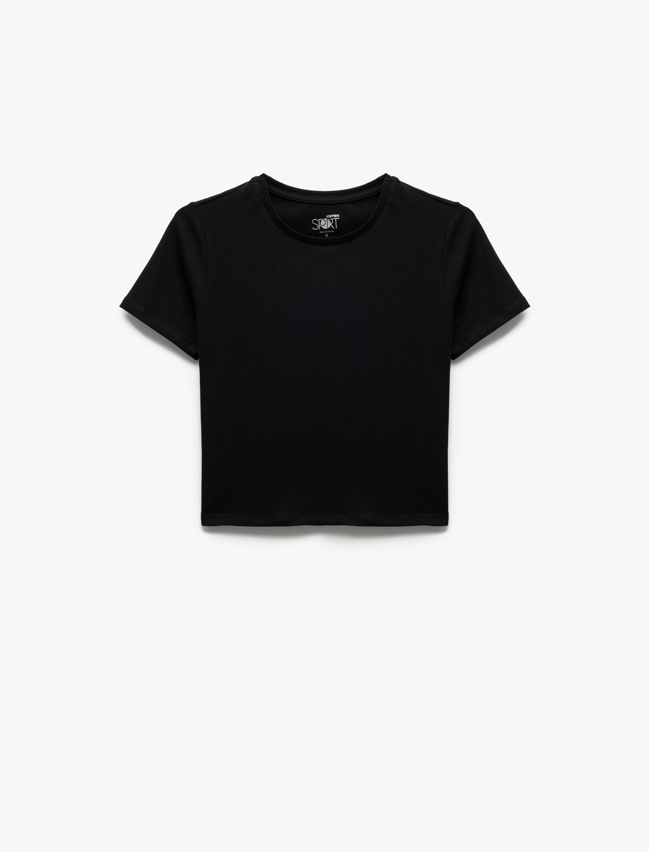   Kısa Kollu Bisiklet Yaka Dar Kesim Pamuklu Basic Spor Tişört