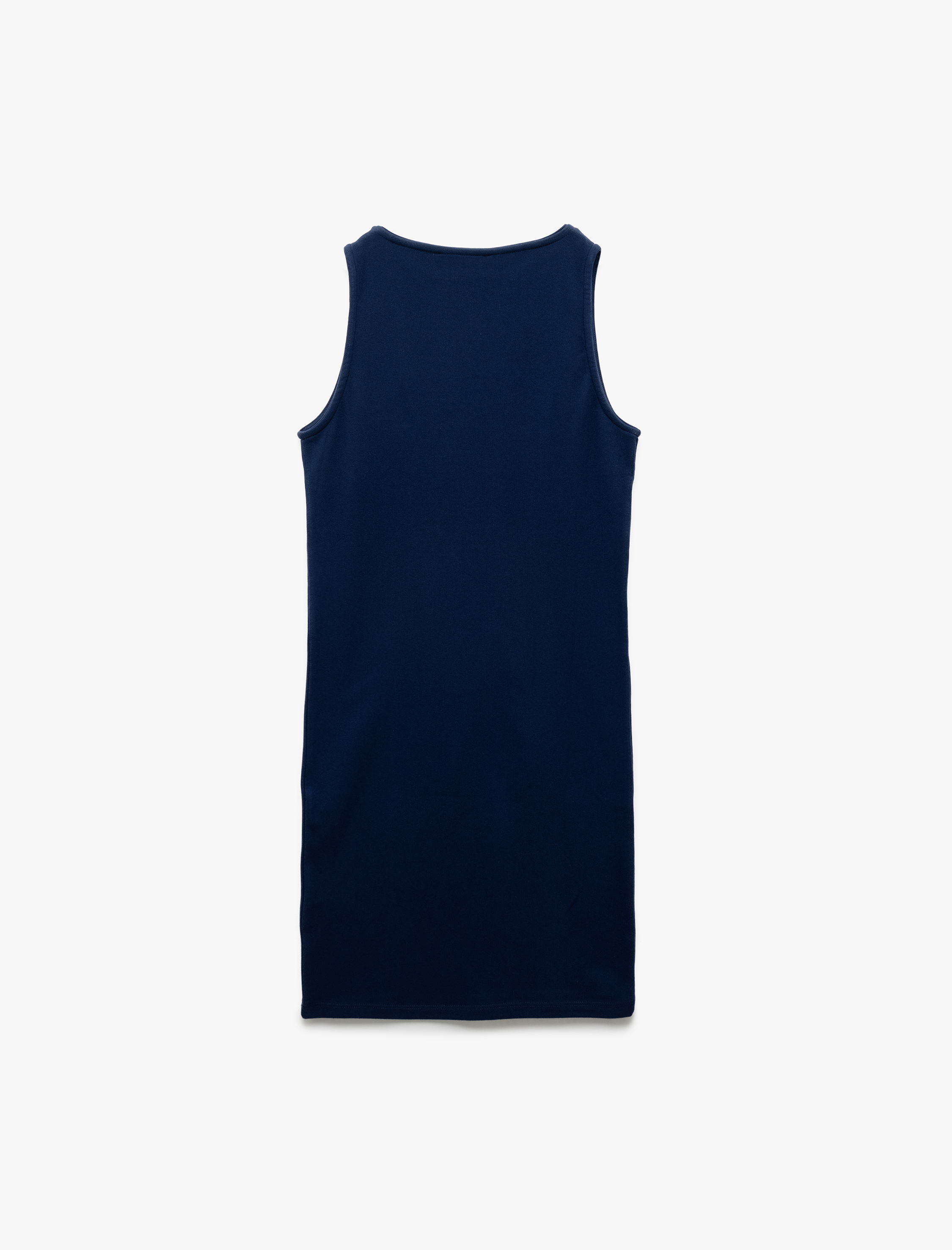   Kaşkorse Yuvarlak Yaka Kolsuz Mini Kalem Bodycon Kalem Elbise