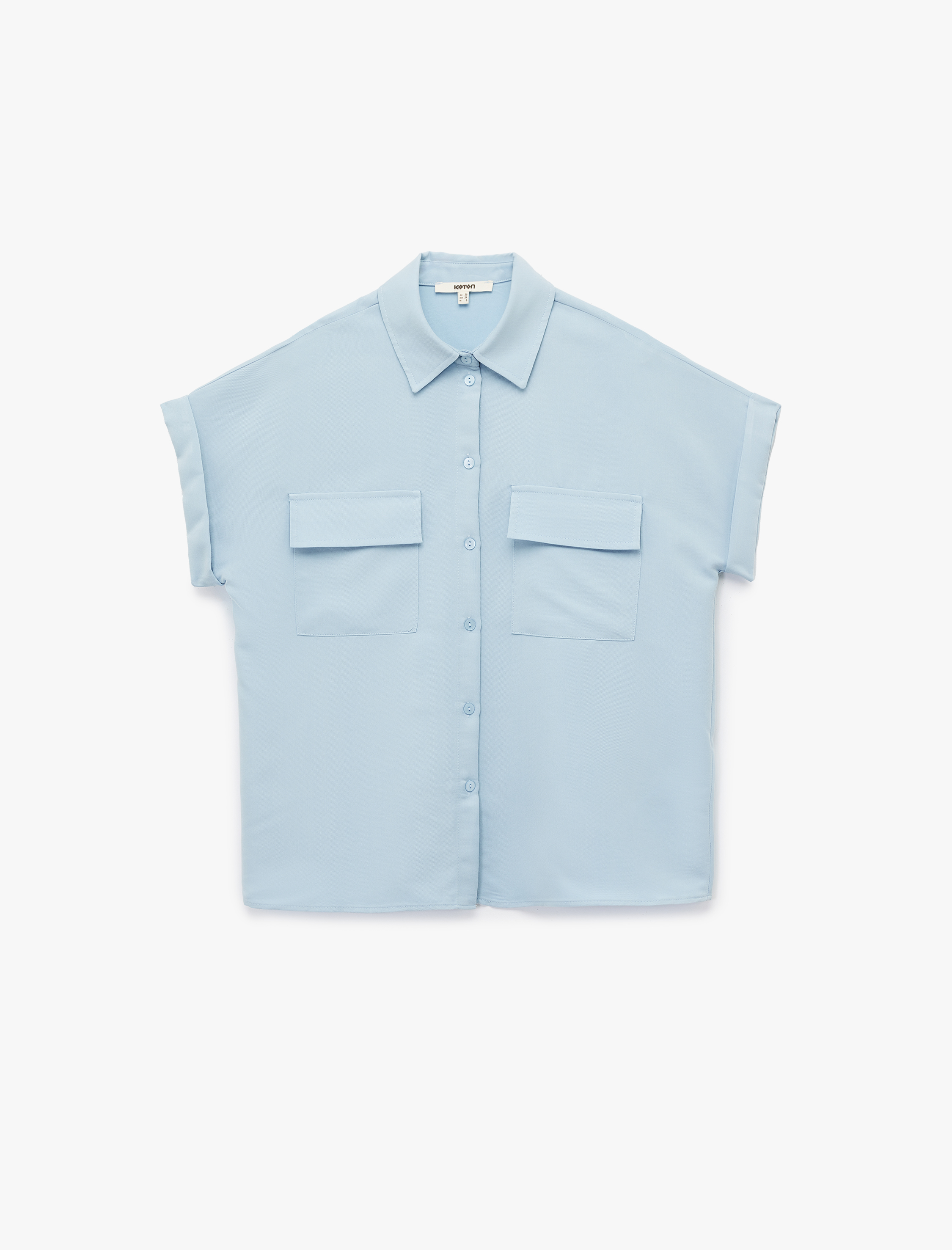 Modal Kumaş Kısa Kollu Klasik Yaka Cep Detaylı Gömlek