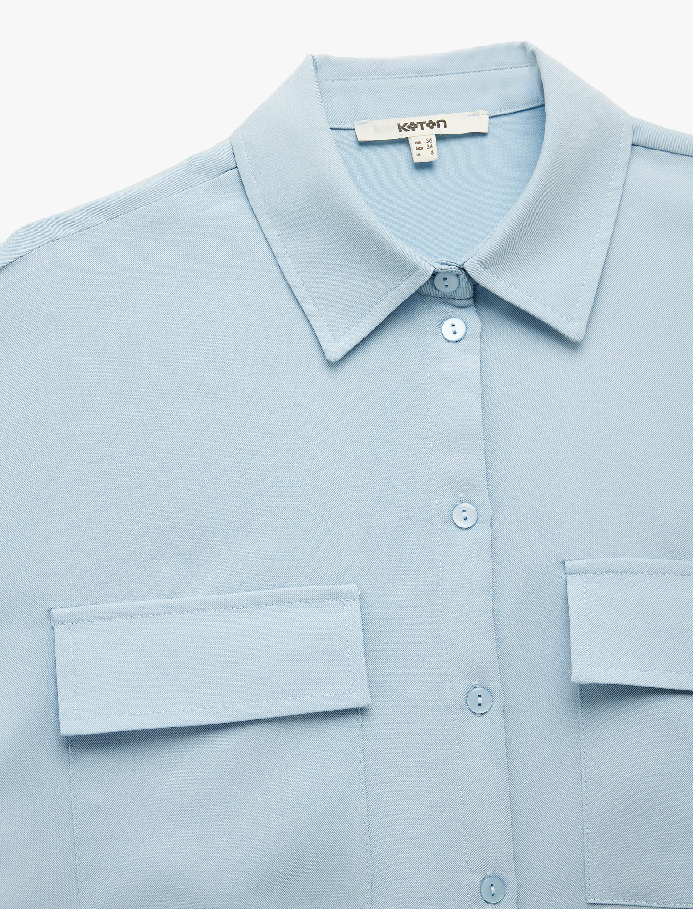 Modal Kumaş Kısa Kollu Klasik Yaka Cep Detaylı Gömlek