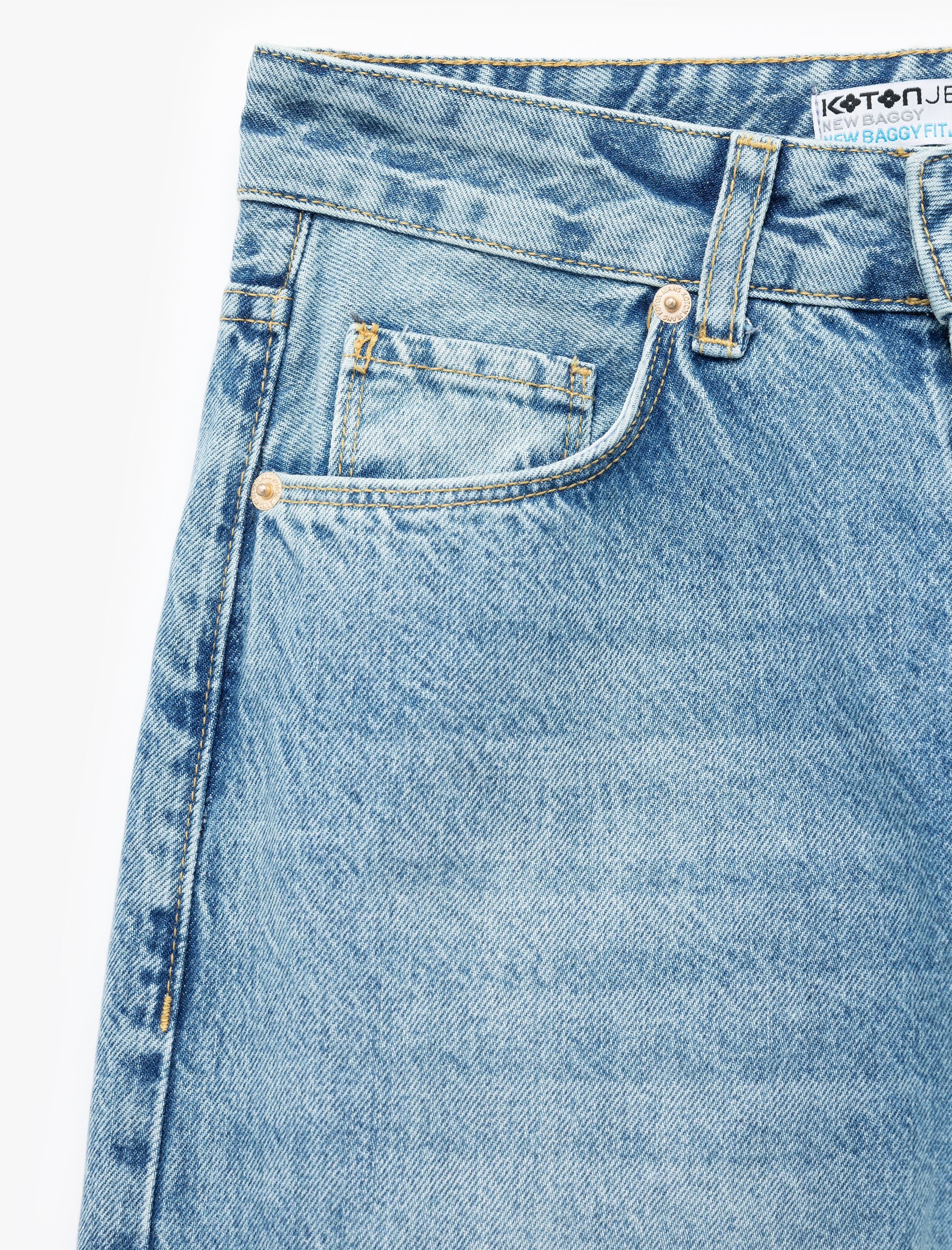   Normal Bel Pamuklu Rahat Kalıp Barrel Jean Pantolon