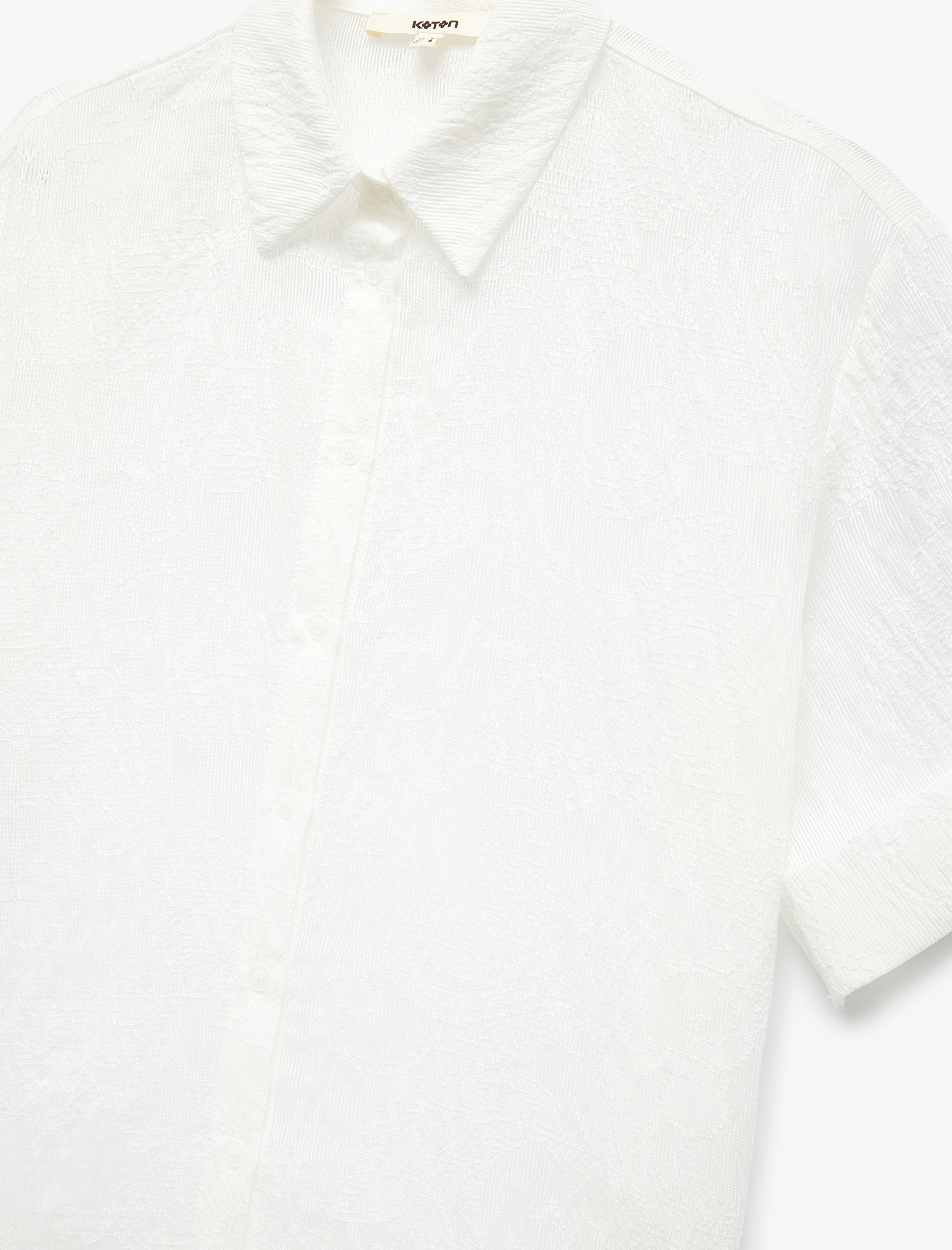 Kısa Kollu Gömlek Yaka Oversize Viskon Gömlek