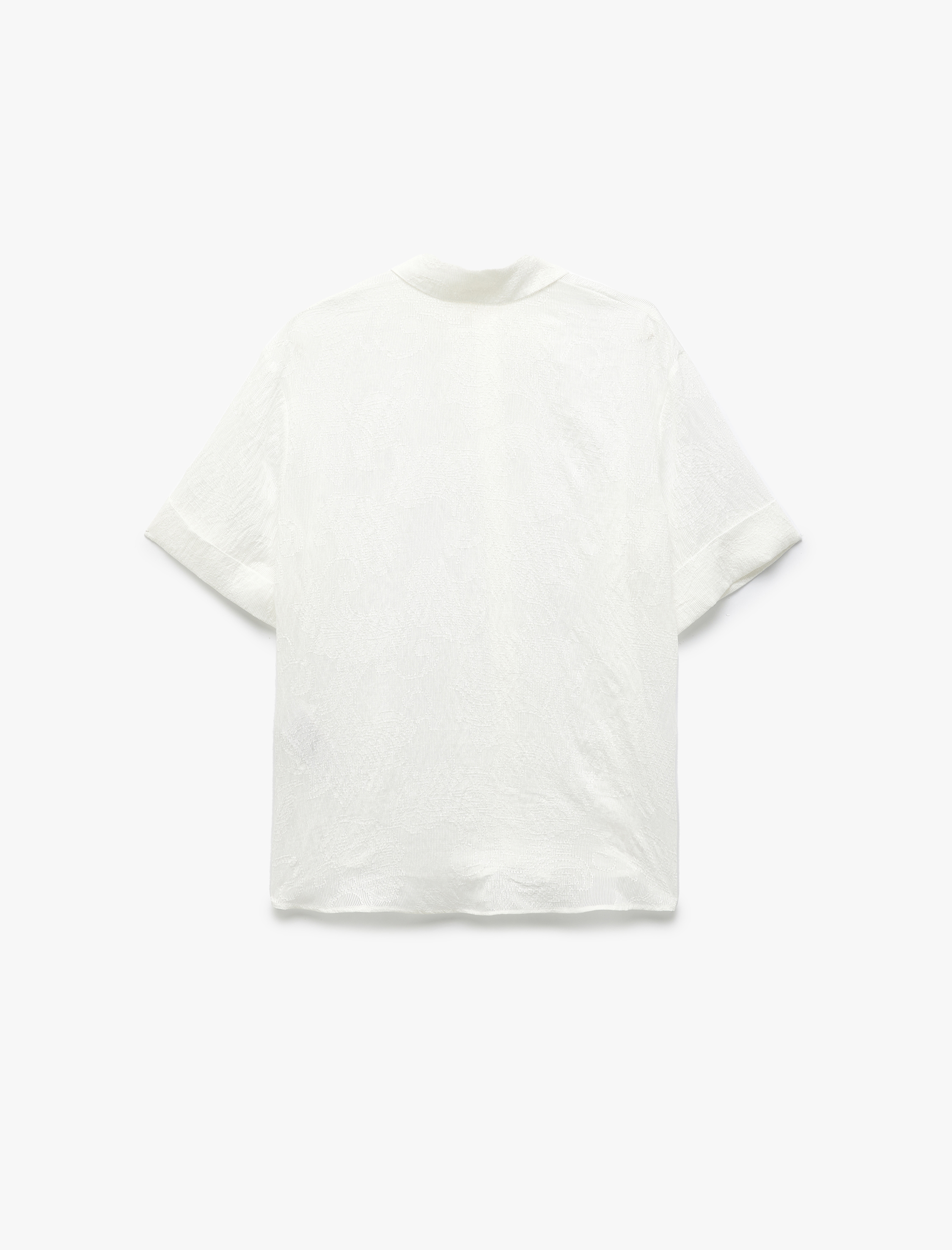 Kısa Kollu Gömlek Yaka Oversize Viskon Gömlek