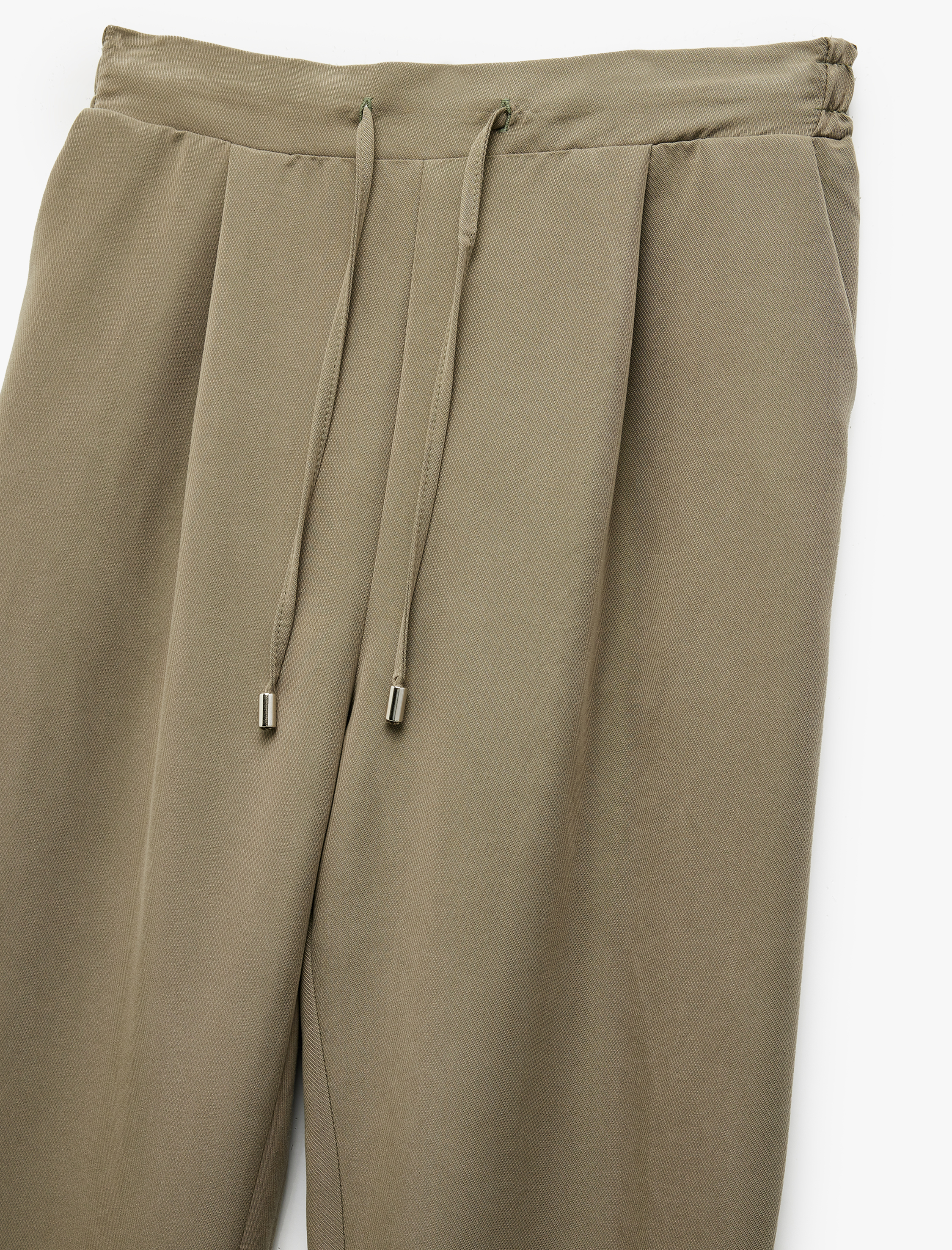   Modal Kumaş Karışımlı Yüksek Bel Cepli Havuç Kesim Jogger Pantolon