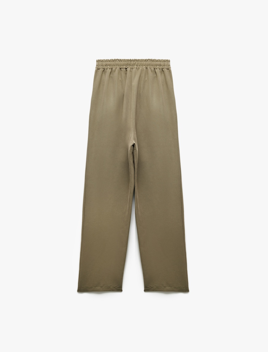   Modal Kumaş Karışımlı Yüksek Bel Cepli Havuç Kesim Jogger Pantolon