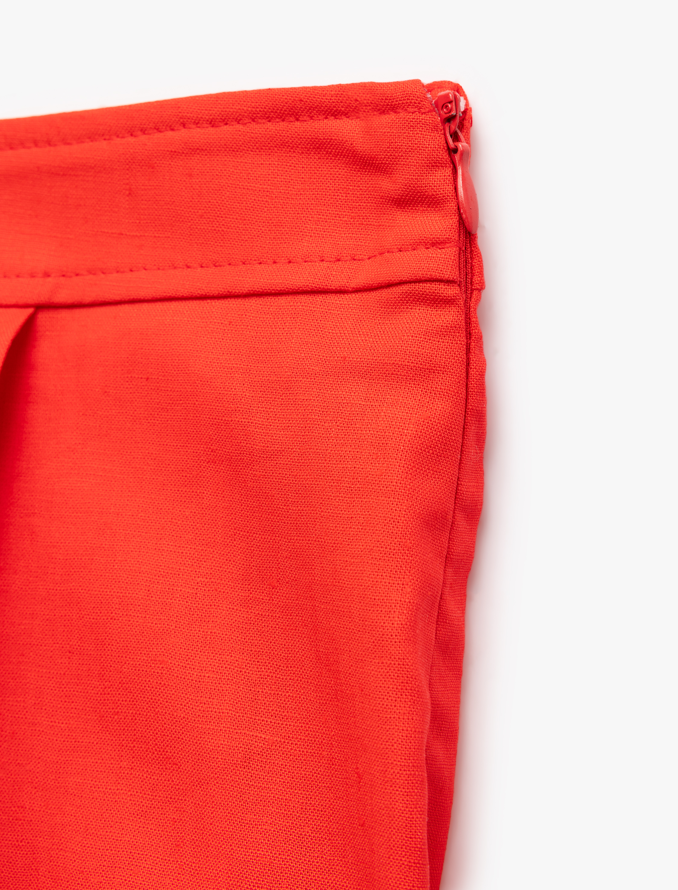   Regular Fit Kruvaze Mini Keten Şort Etek