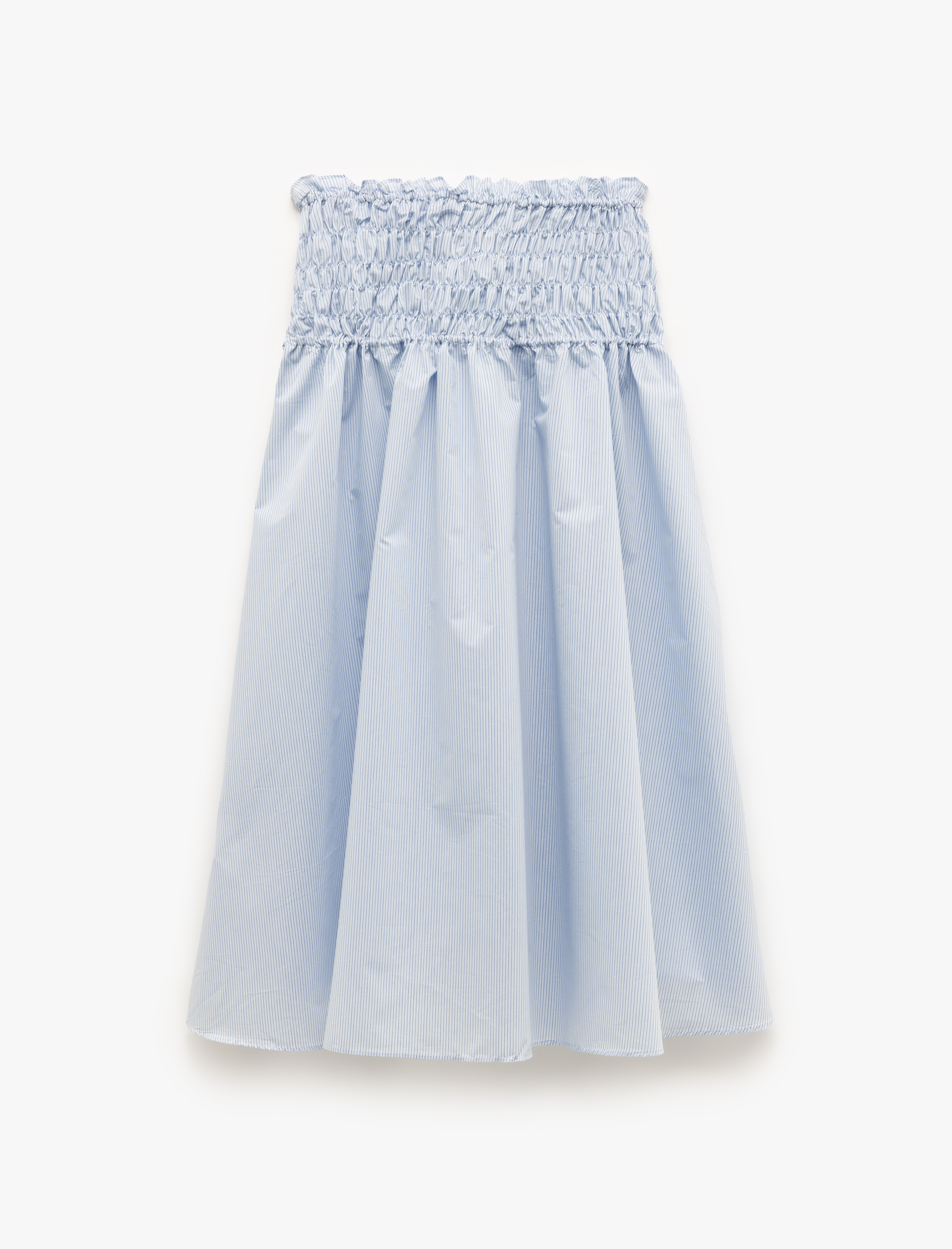   Pamuklu Fiyonk Detaylı Yüksek Bel Gipeli Midi Kloş Etek