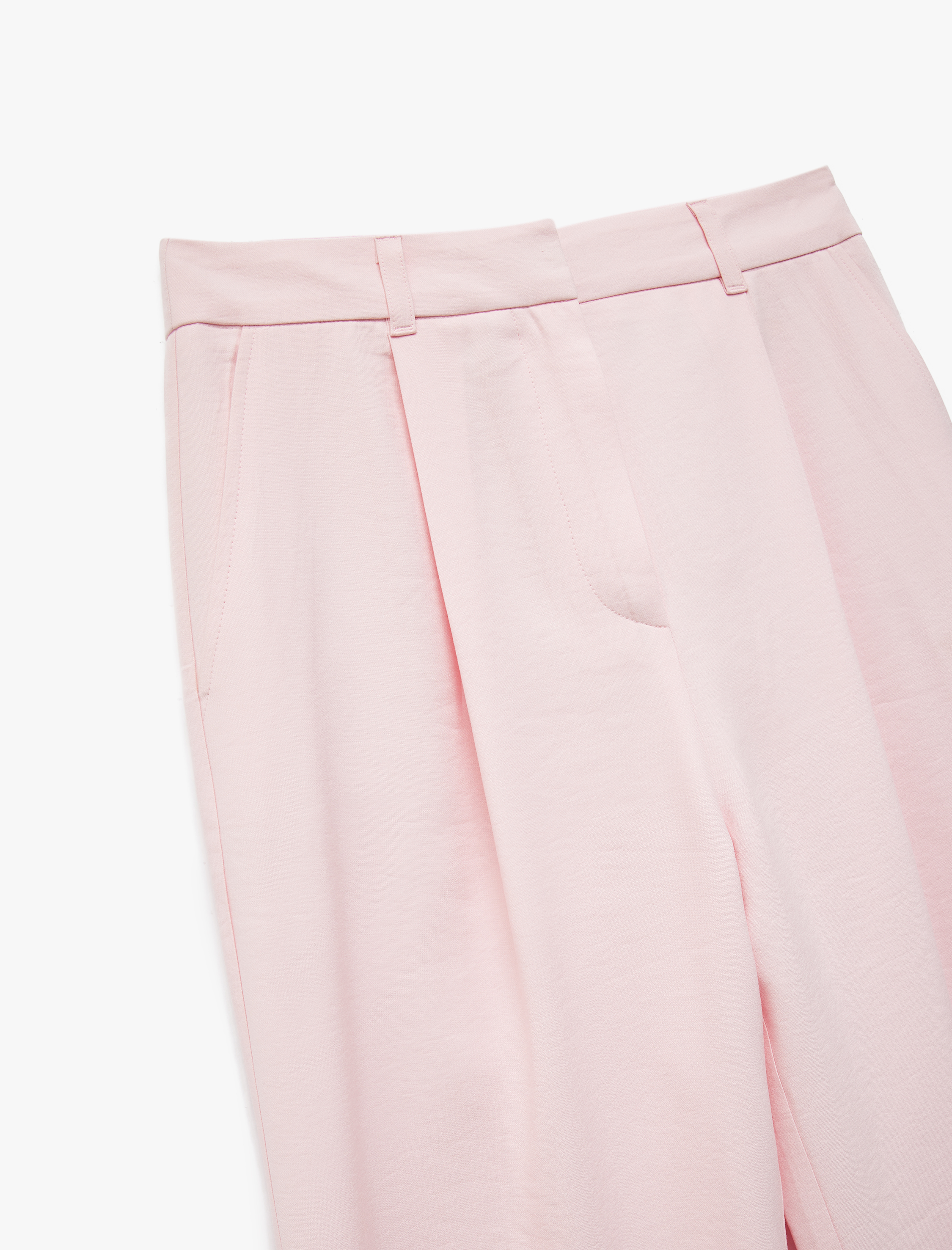 Koton X Sibil Çetinkaya - Astarlı Cepli Pile Detaylı Palazzo Pantolon