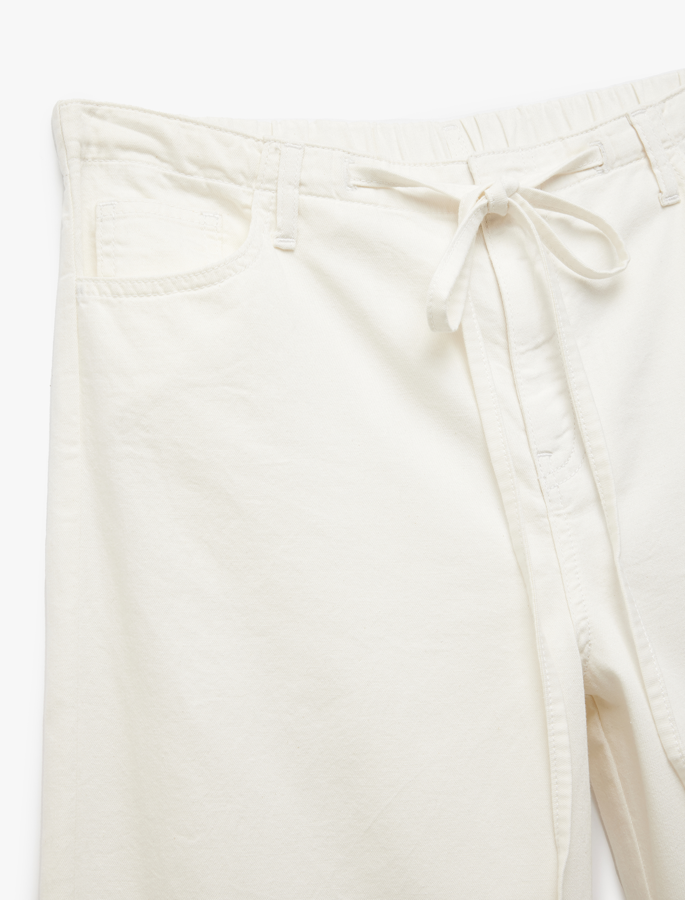   Koton X Sibil Çetinkaya - Beli Bağcıklı Pamuklu Düz Paça Cepli Pantolon - Loose Straight Fit Jeans