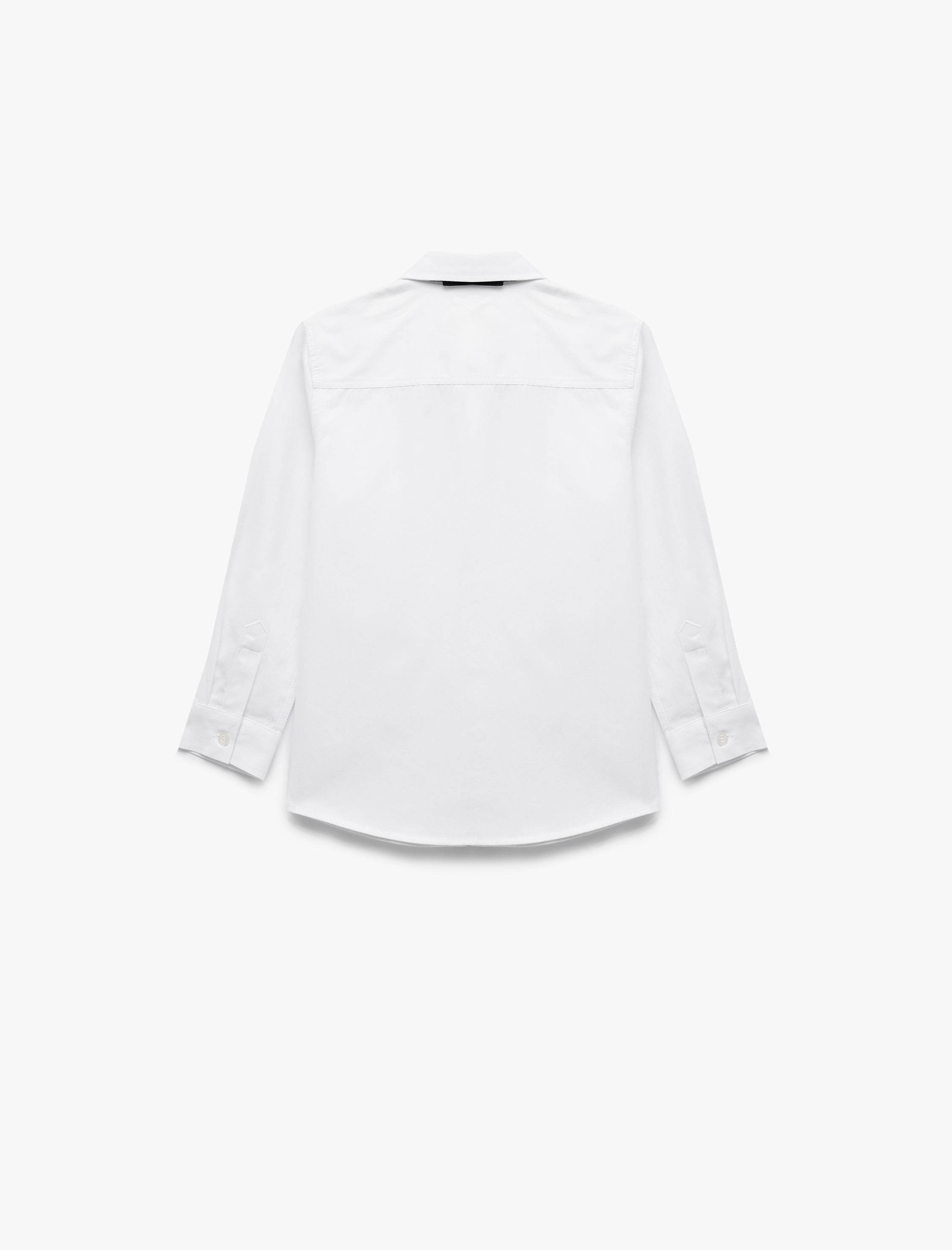  Erkek Çocuk Pamuklu Uzun Kollu Papyon Detaylı Basic Okul Gömleği