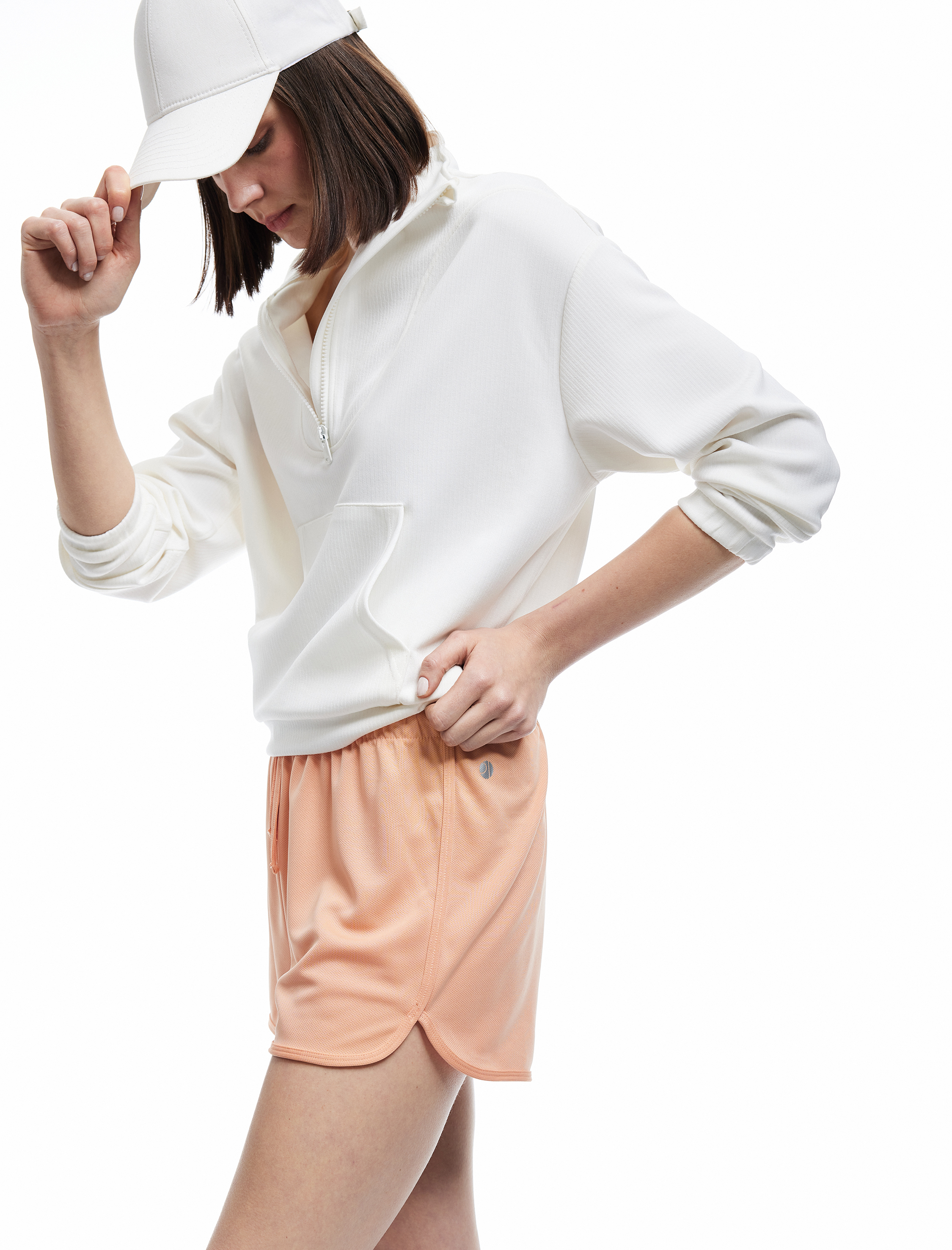   Yüksek Bel Rahat Kalıp Bağcıklı Mini Spor Şort