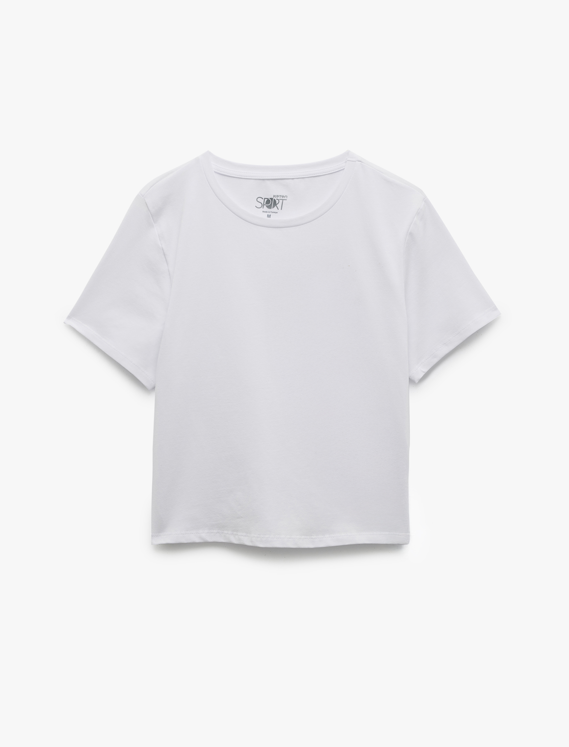   Kısa Kollu Bisiklet Yaka Dar Kesim Pamuklu Basic Spor Tişört