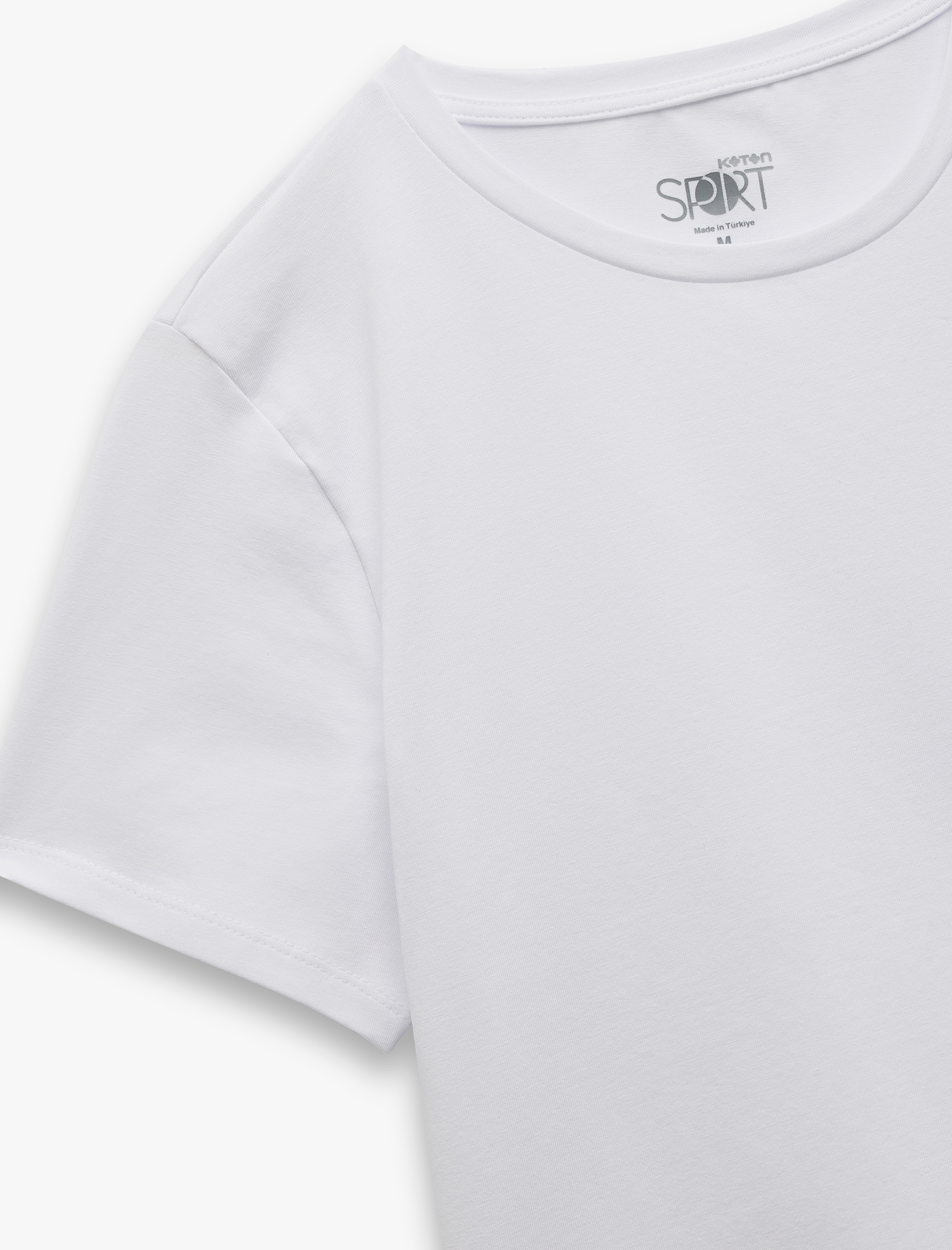   Kısa Kollu Bisiklet Yaka Dar Kesim Pamuklu Basic Spor Tişört