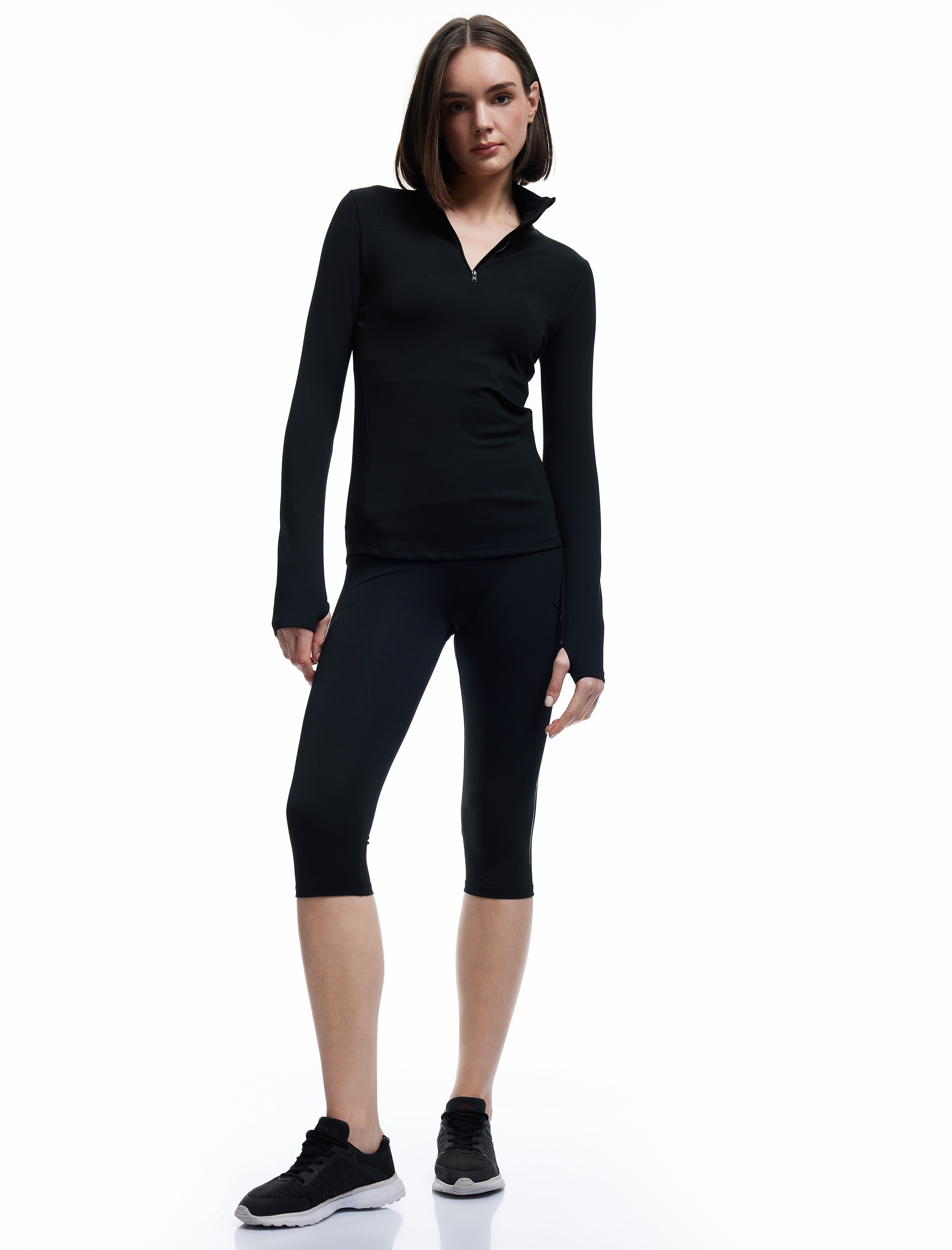   Yüksek Bel Dar Kesim Biker Spor Tayt