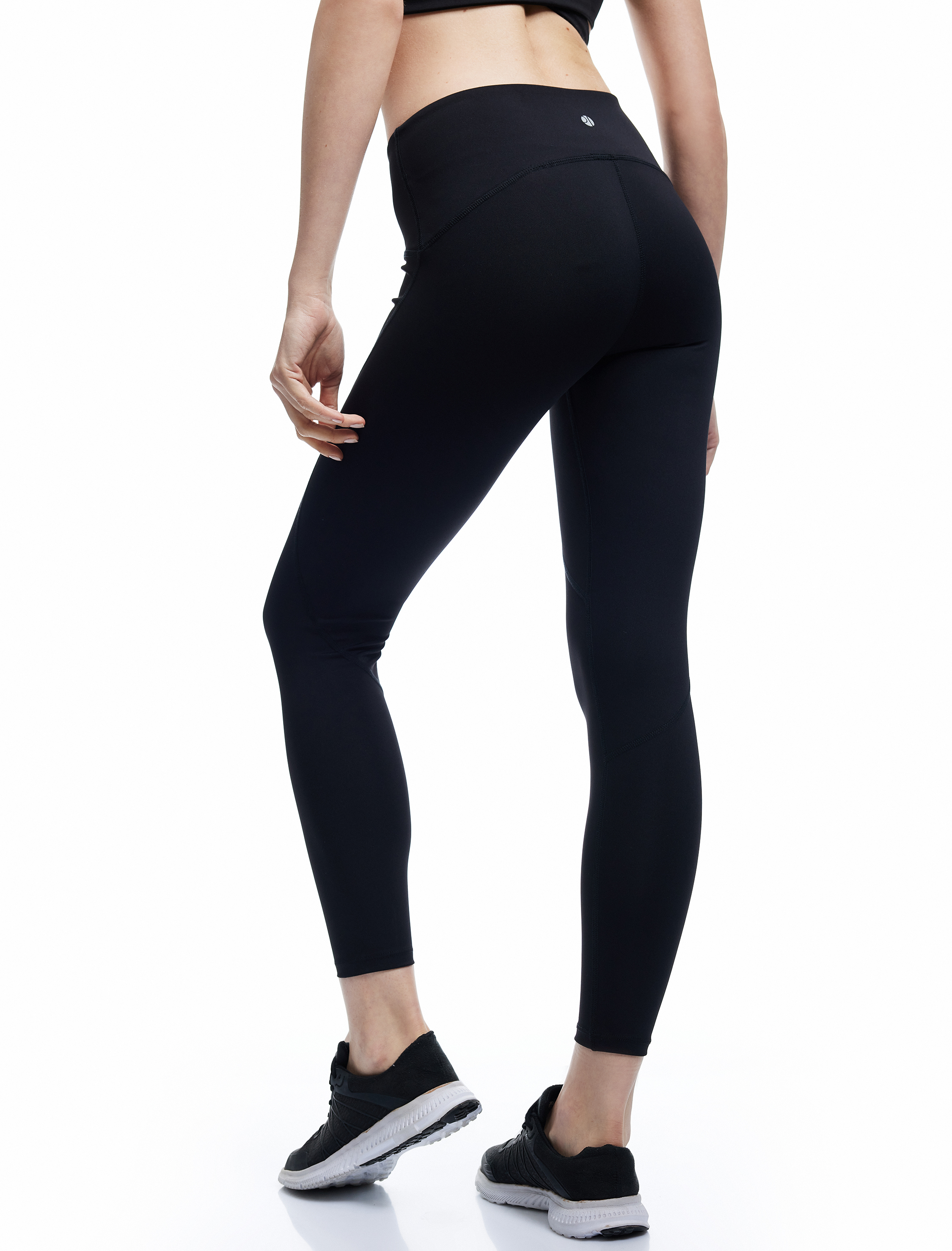   Yüksek Bel Dar Kesim Dikiş Detaylı İnterlok Spor Tayt