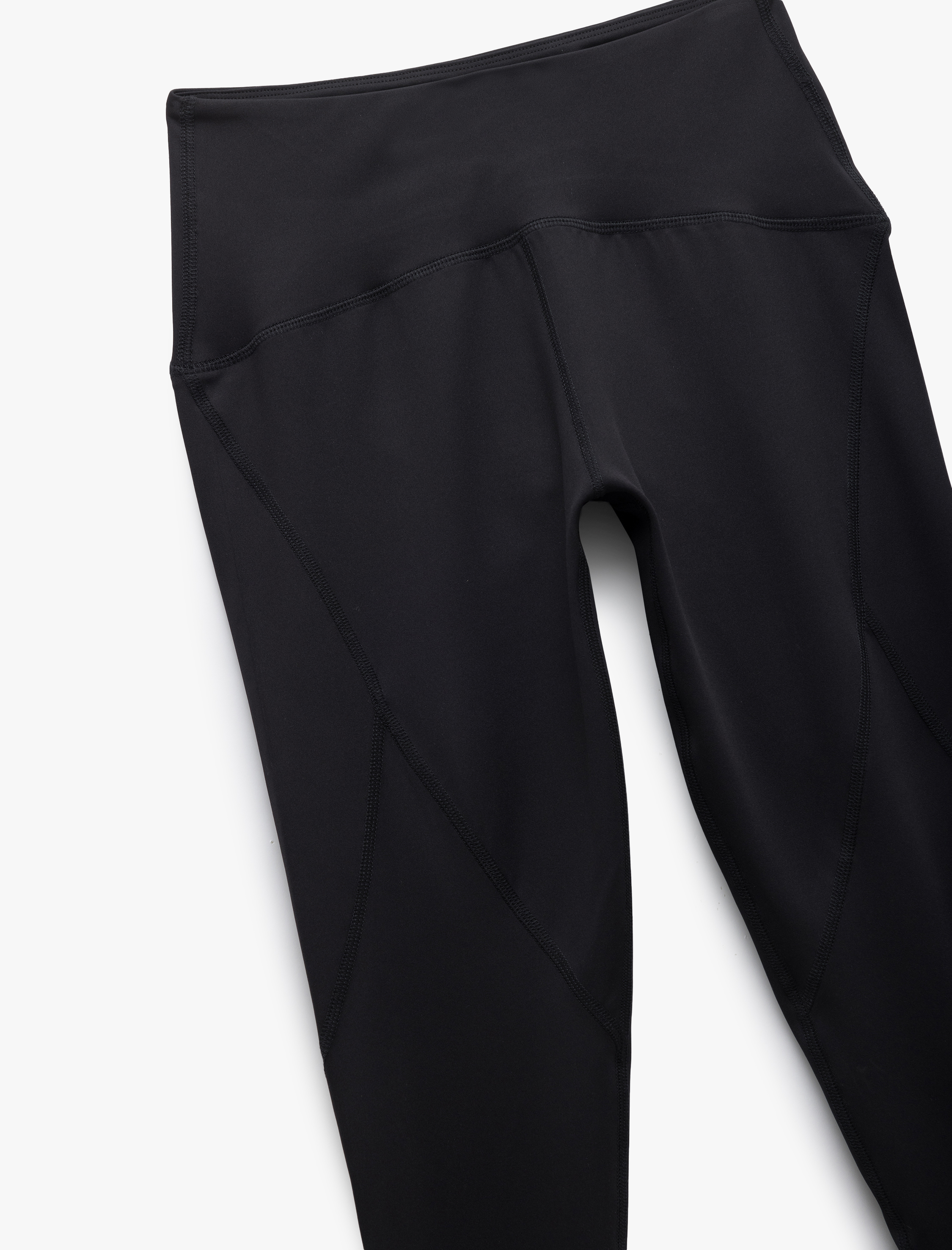   Yüksek Bel Dar Kesim Dikiş Detaylı İnterlok Spor Tayt