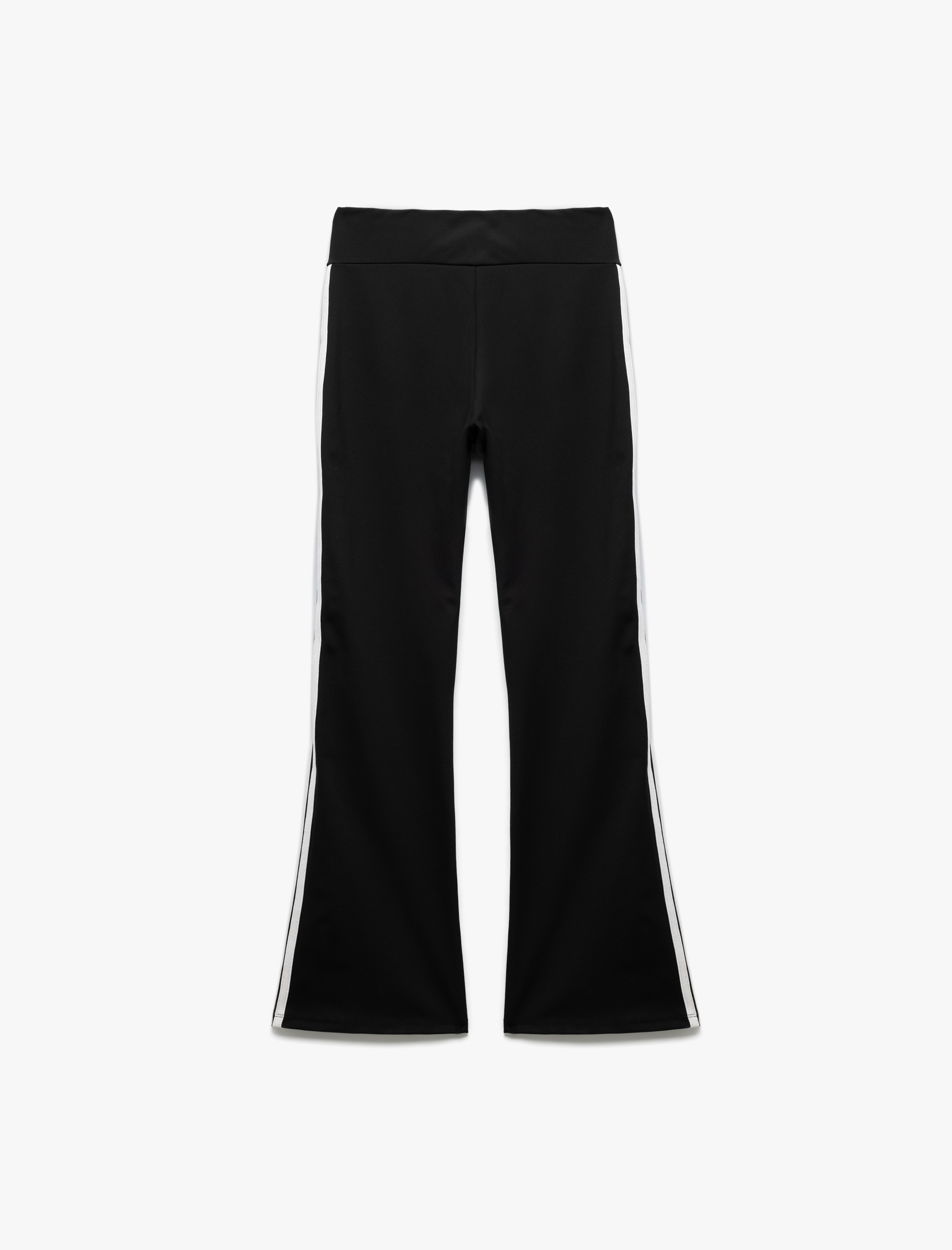   Yüksek Bel İspanyol Paça Çizgili Spor Tayt