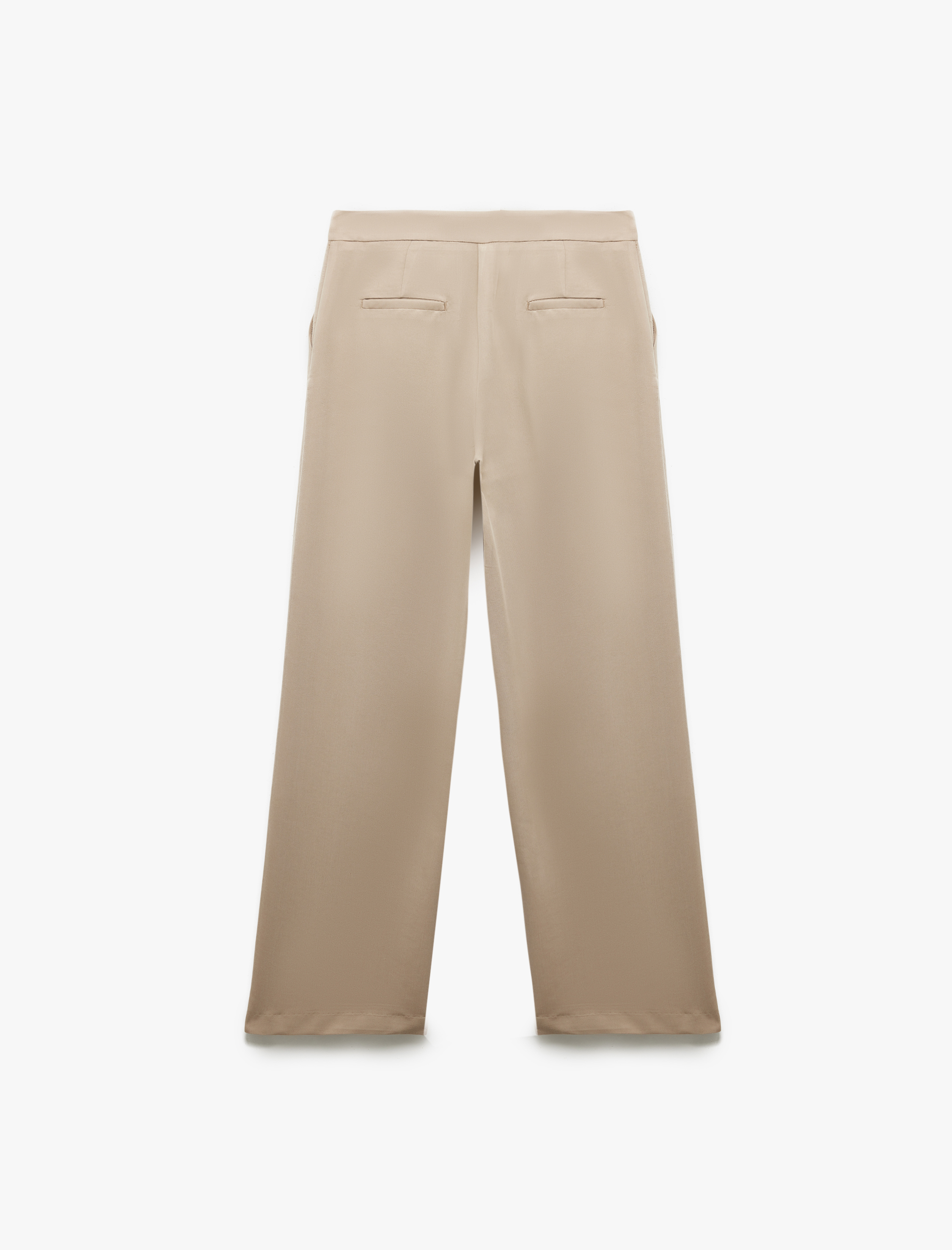   Modal Kumaş Karışımlı Pile Detaylı Cepli Geniş Paça Pantolon