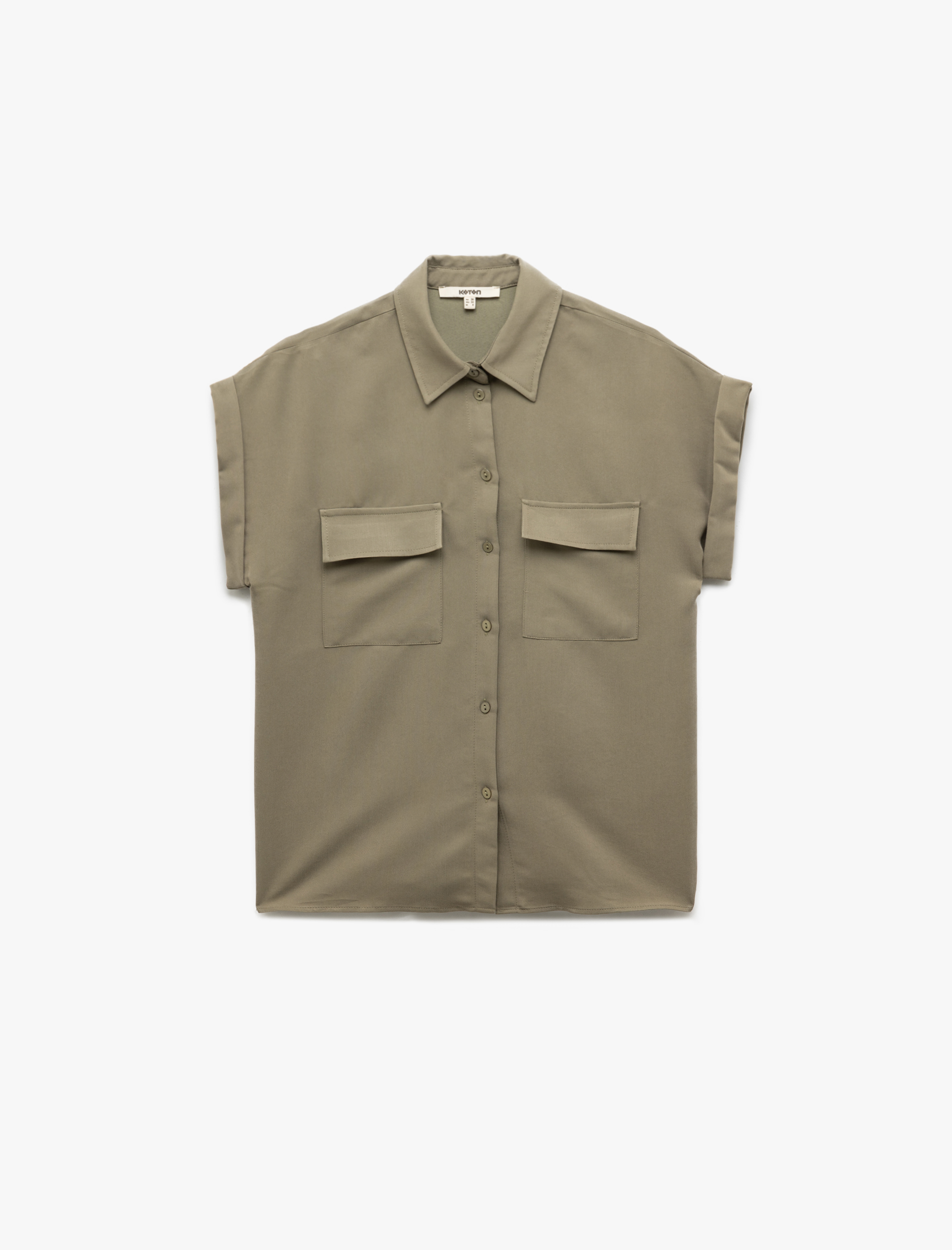 Modal Kumaş Kısa Kollu Klasik Yaka Cep Detaylı Gömlek