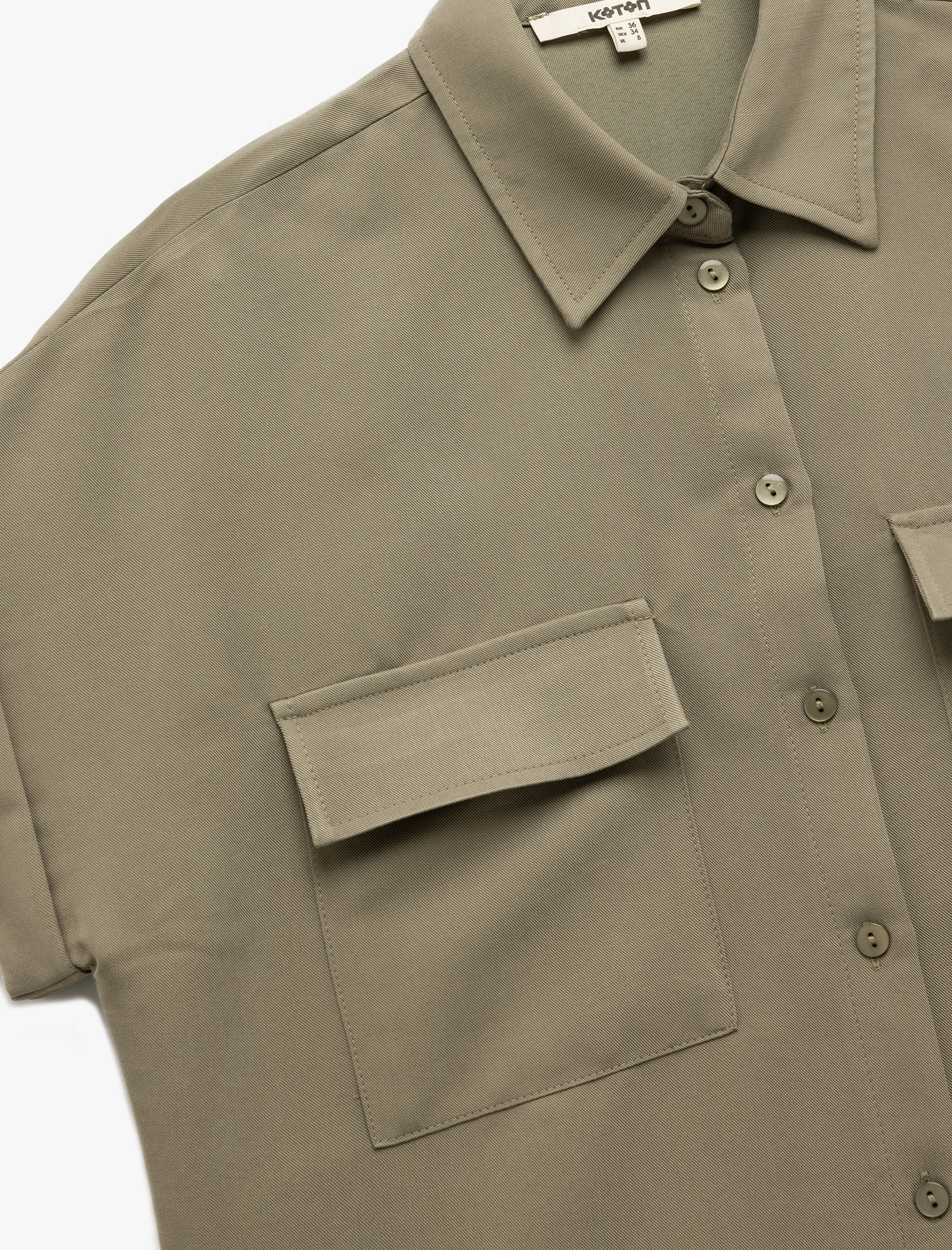 Modal Kumaş Kısa Kollu Klasik Yaka Cep Detaylı Gömlek