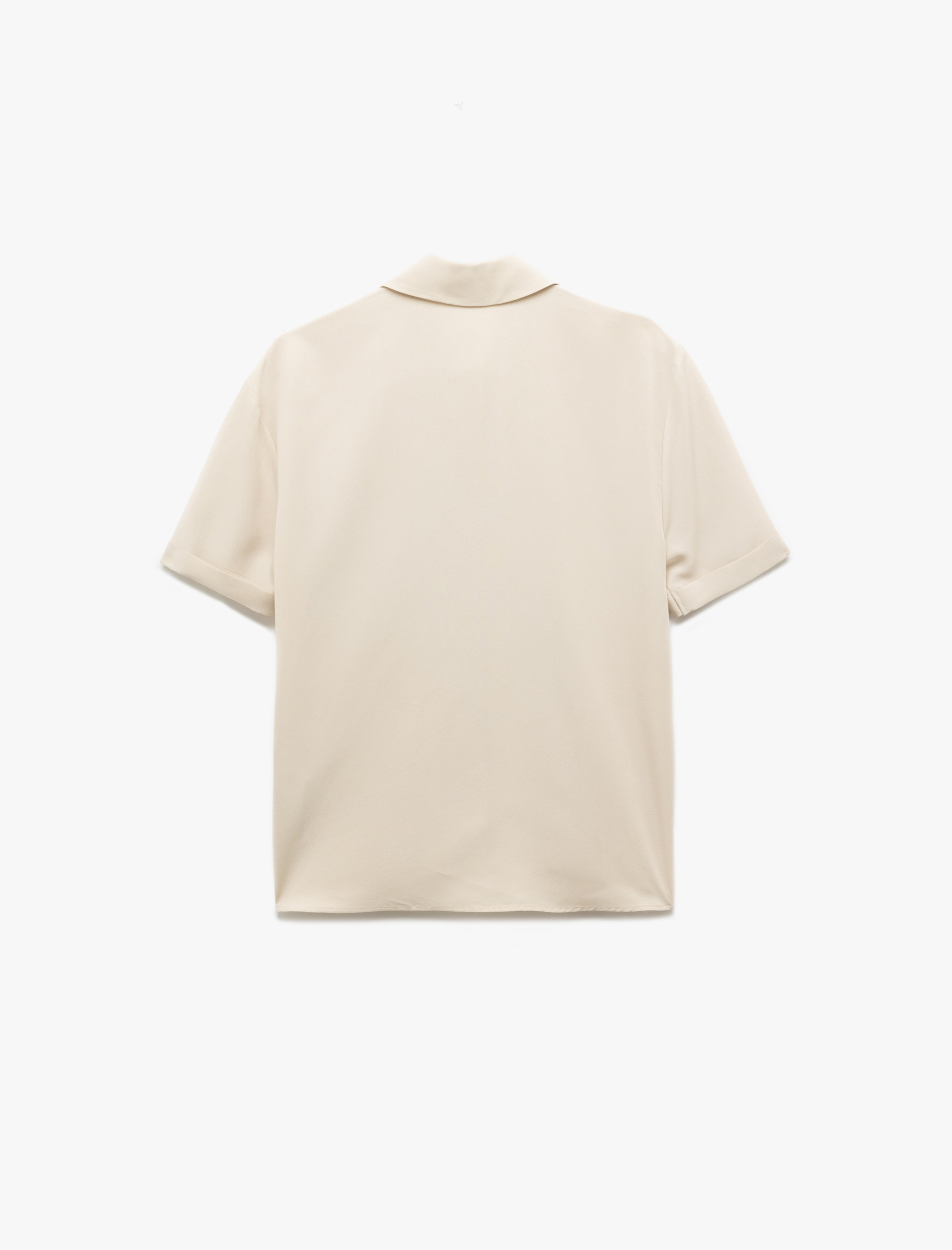 Tek Cep Detaylı Kısa Kollu Klasik Yaka Cepli Modal Gömlek