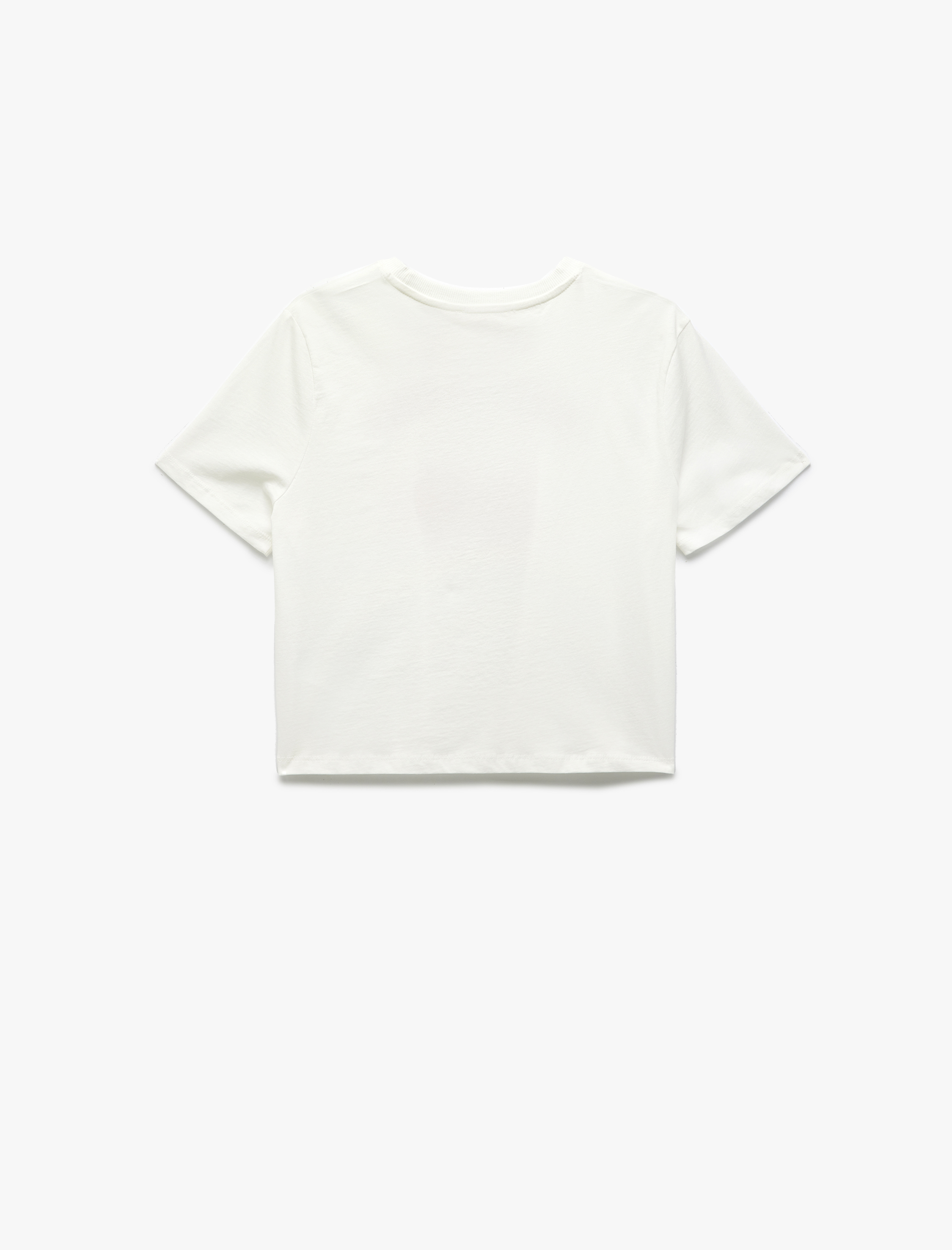   Pamuklu Kısa Kollu Bisiklet Yaka Kiraz Baskılı Tişört