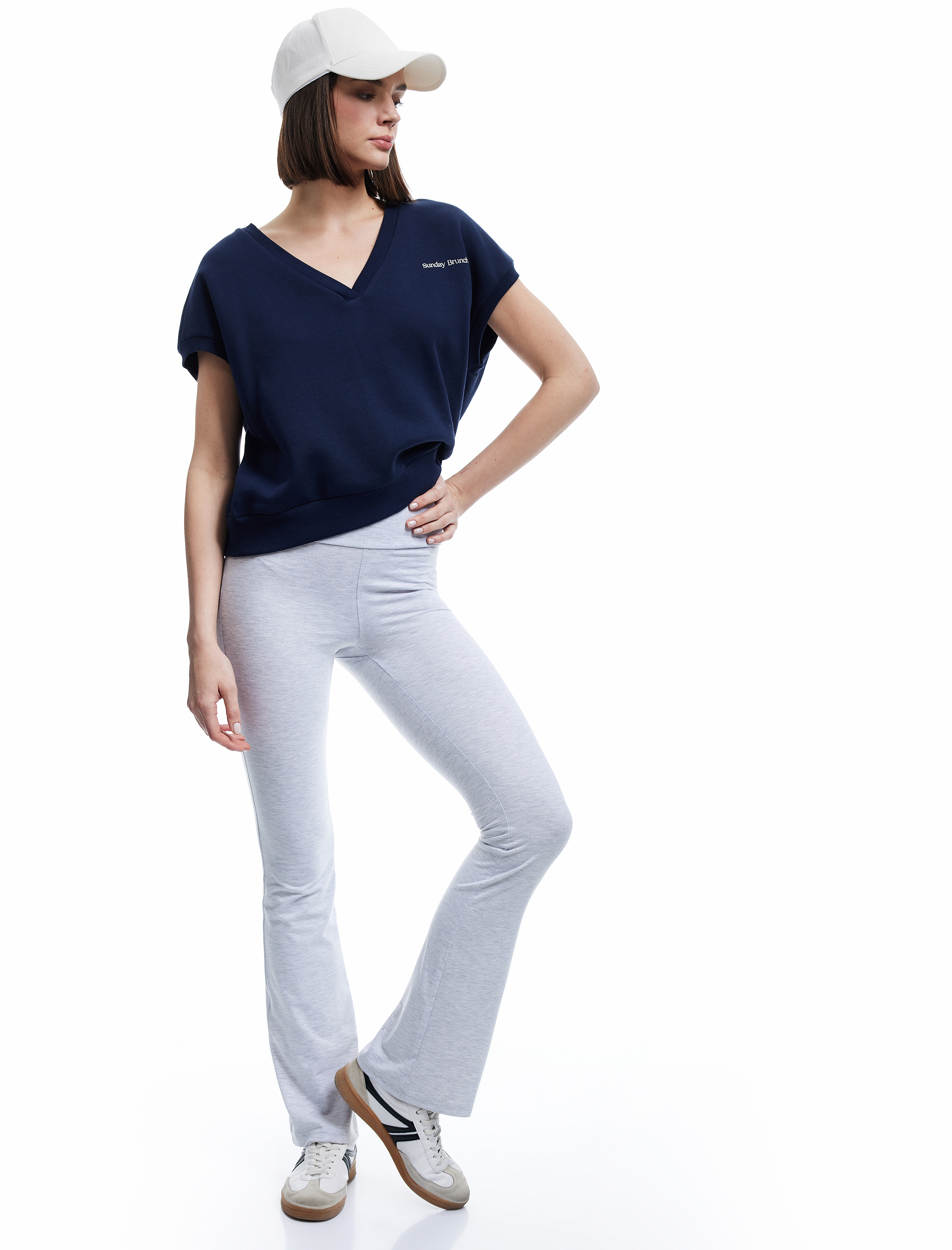   Pamuk Karışımlı İspanyol Paça Spor Tayt