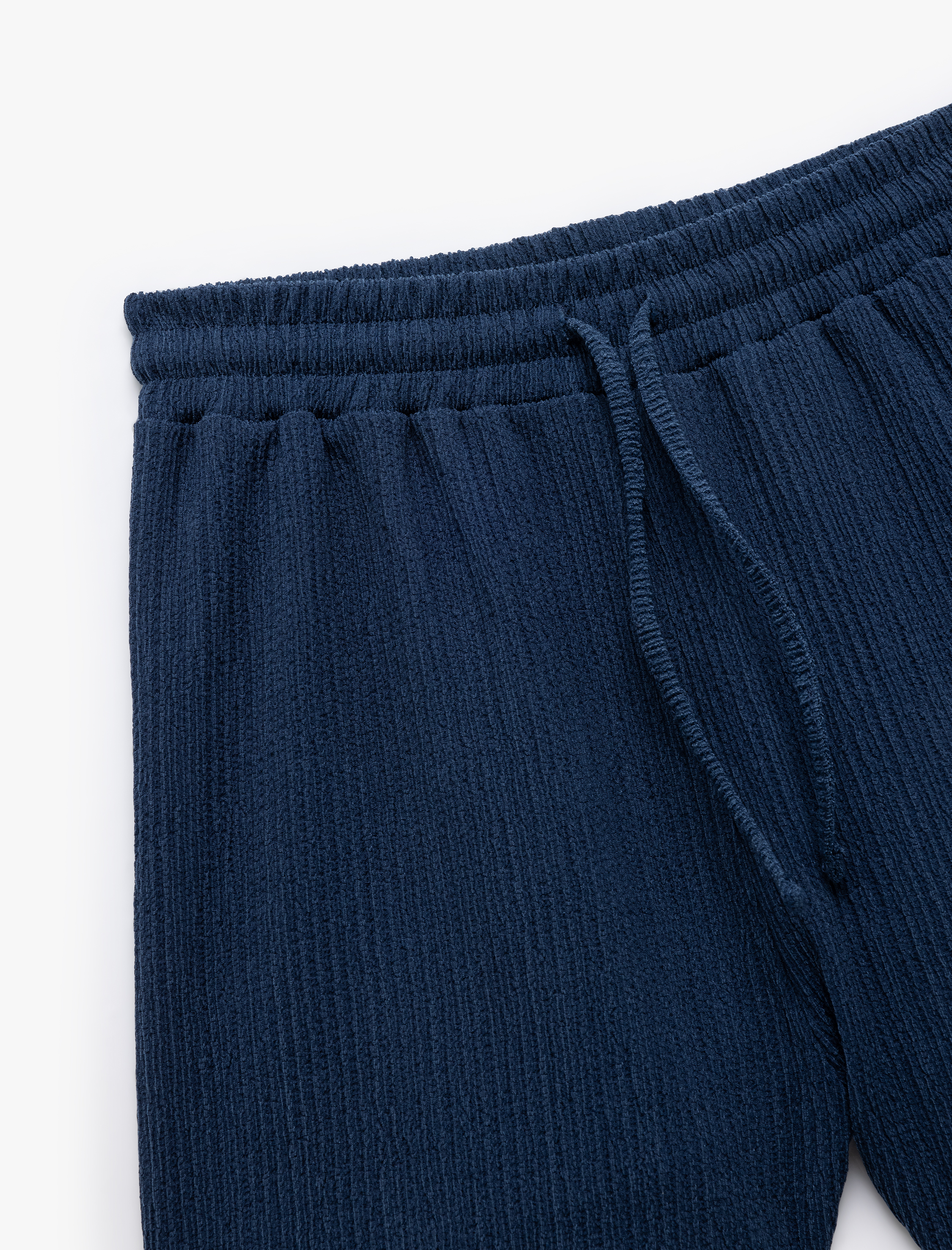   Bağcıklı Rahat Kesim Yüksek Bel Bürümcük Mini Spor Şort