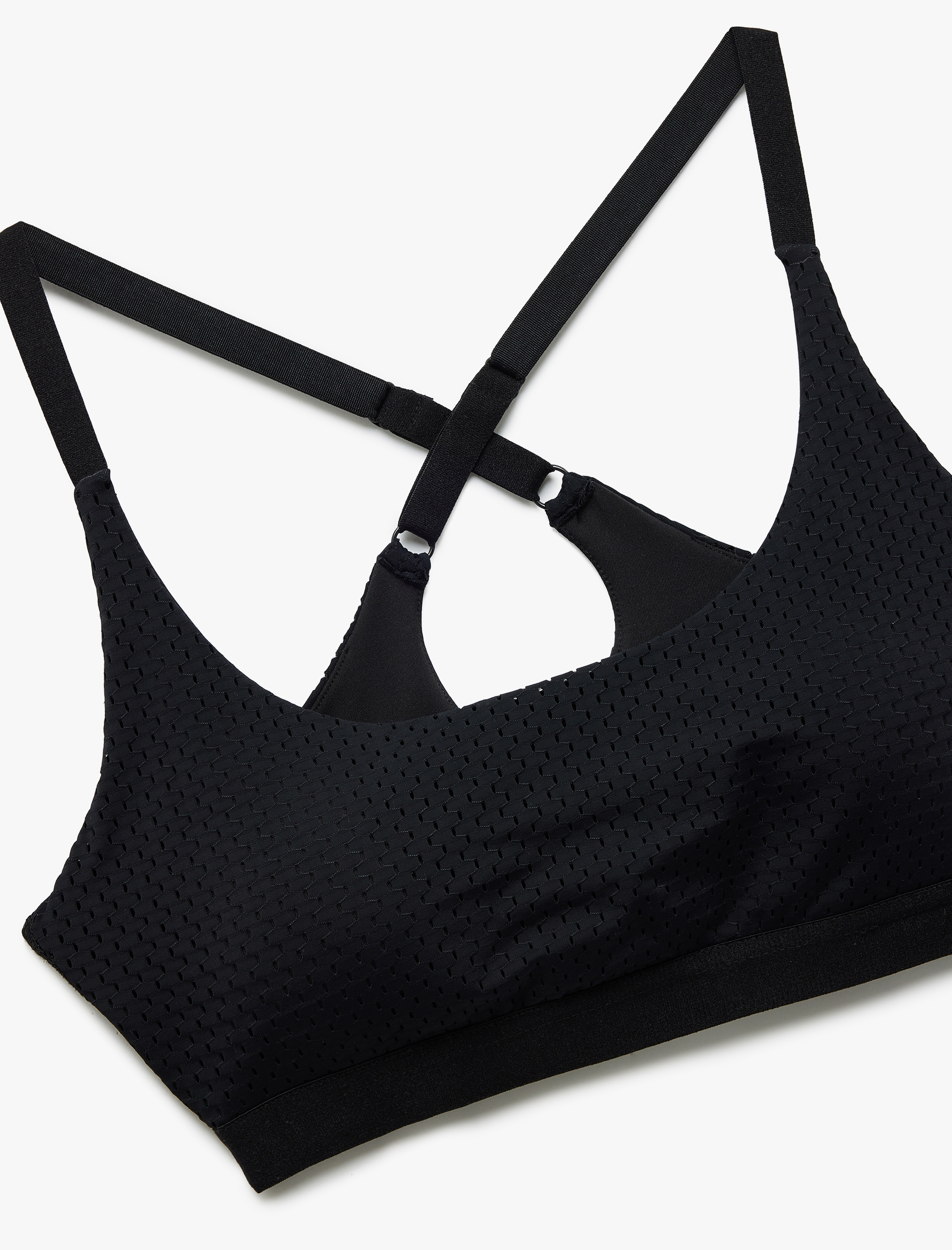   Çapraz Askılı File Detaylı U Yaka Sporcu Sütyeni