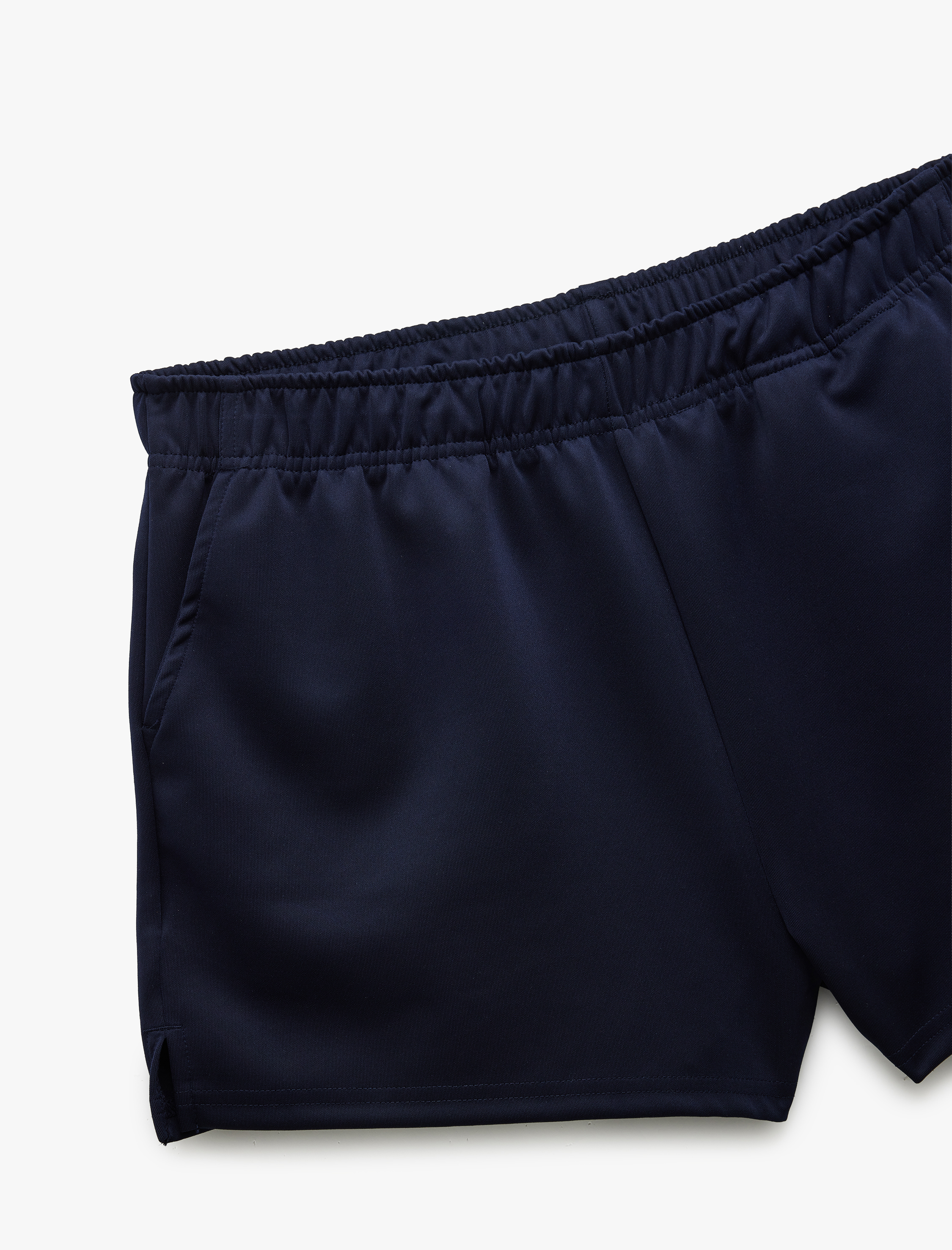   Beli Lastikli Yüksek Bel Rahat Kalıp Cep Detaylı Mini Spor Şort