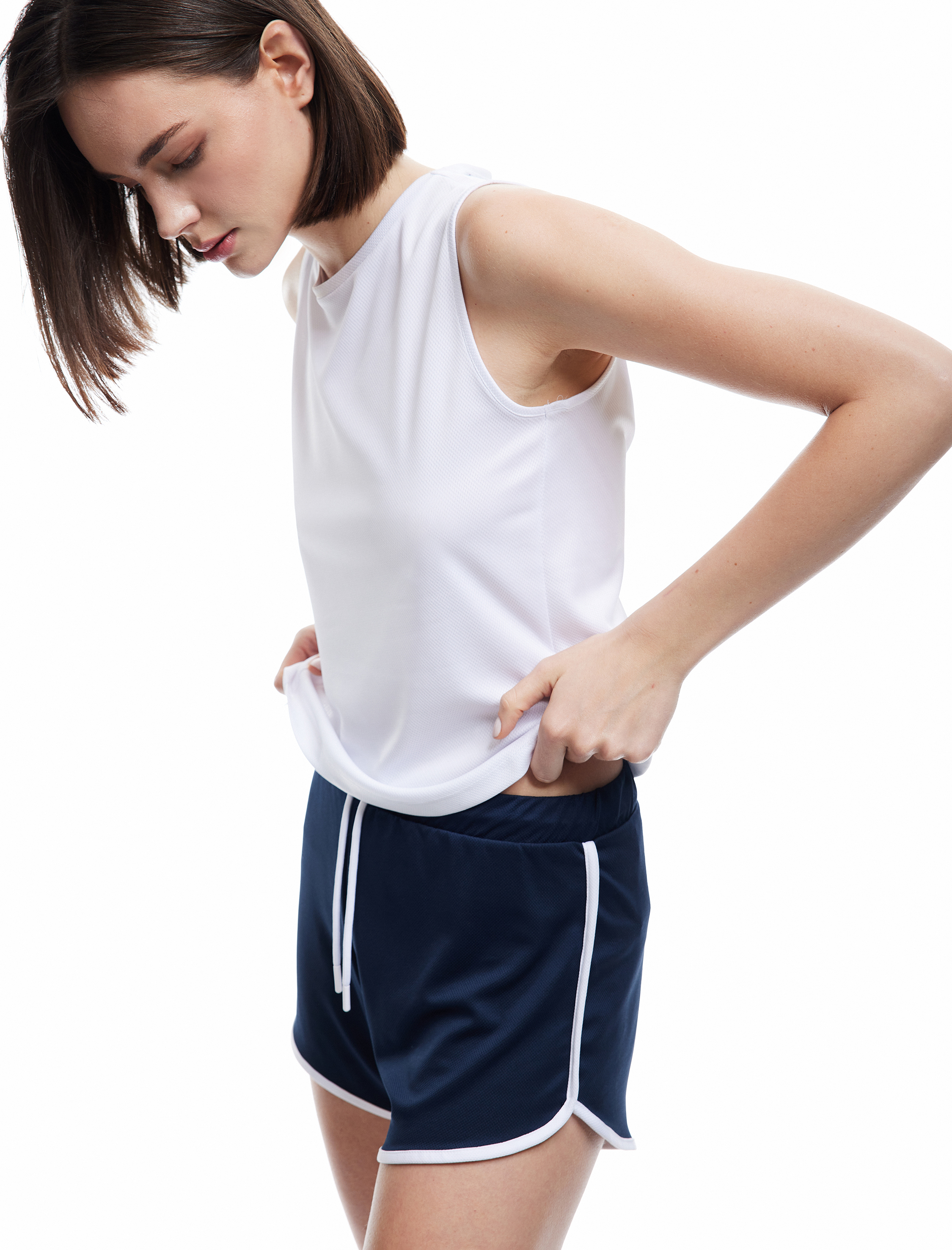   Oversize Kolsuz Bisiklet Yaka Sporcu Atleti