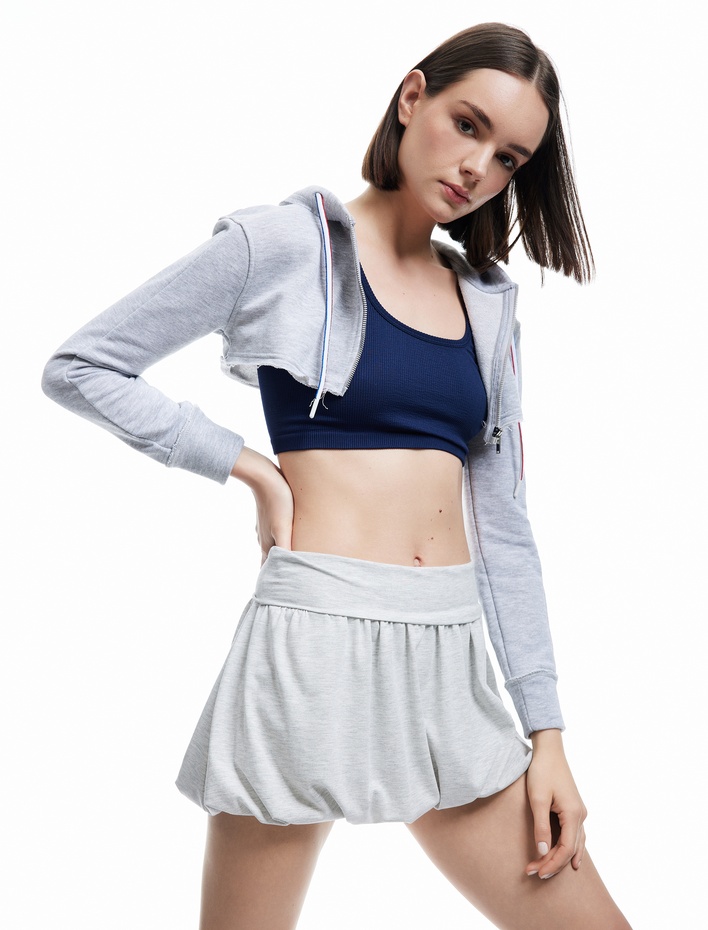  Rahat Kalıp Yüksek Bel Spor Balon Şort Etek