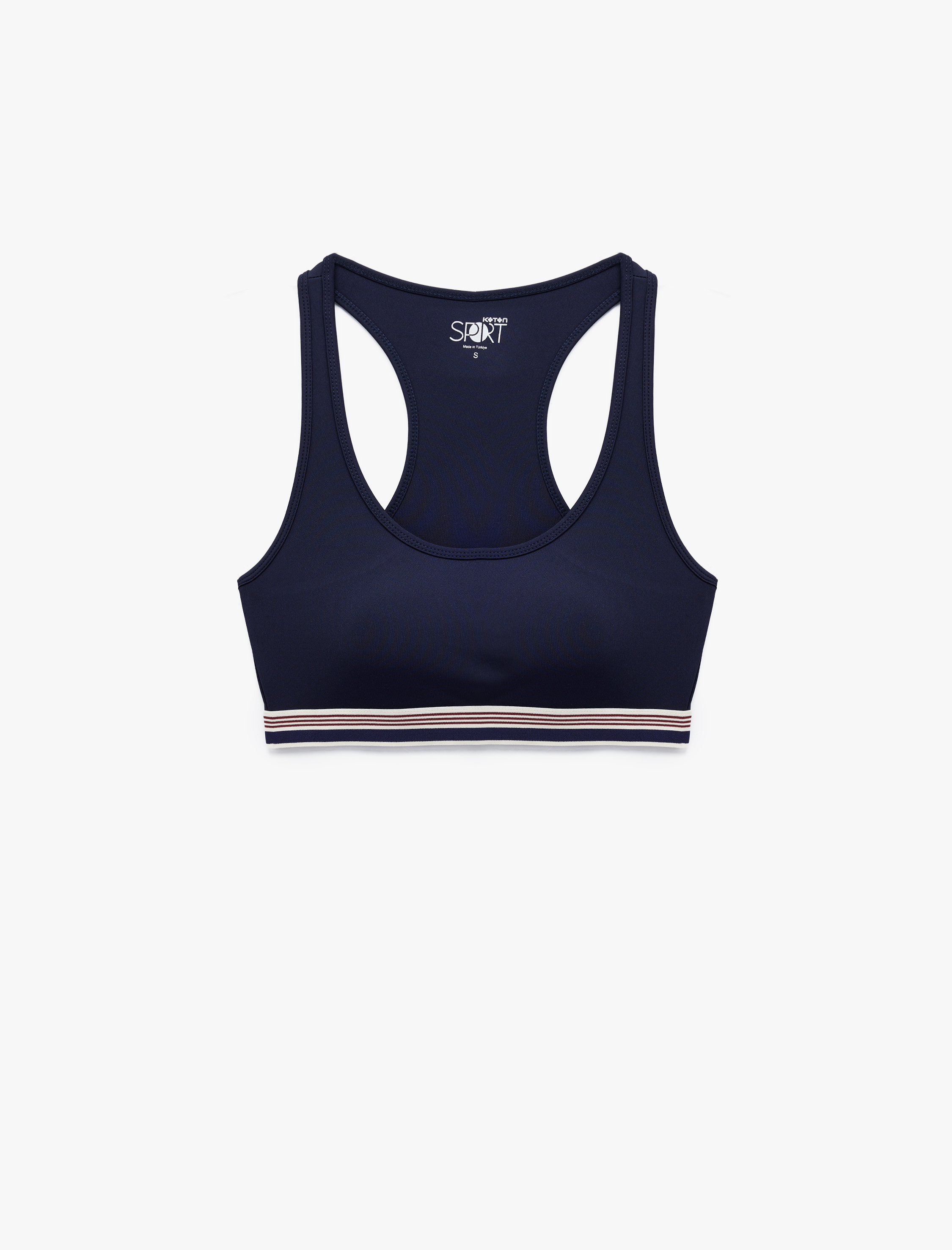  Çizgili U Yaka Kaplı Sporcu Sütyeni