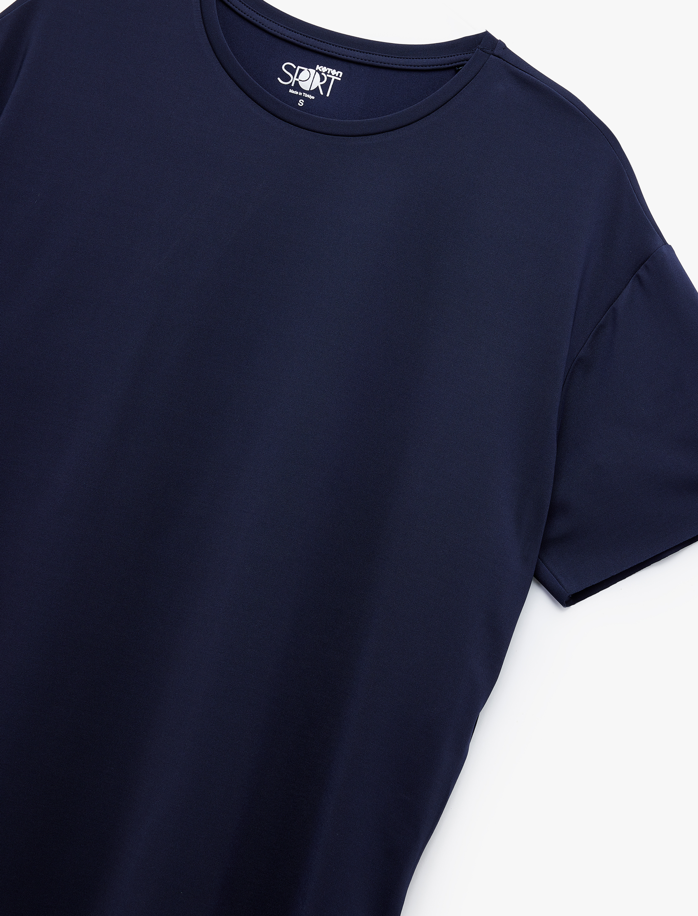   Rahat Kalıp Kısa Kollu Bisiklet Yaka Spor Tişört