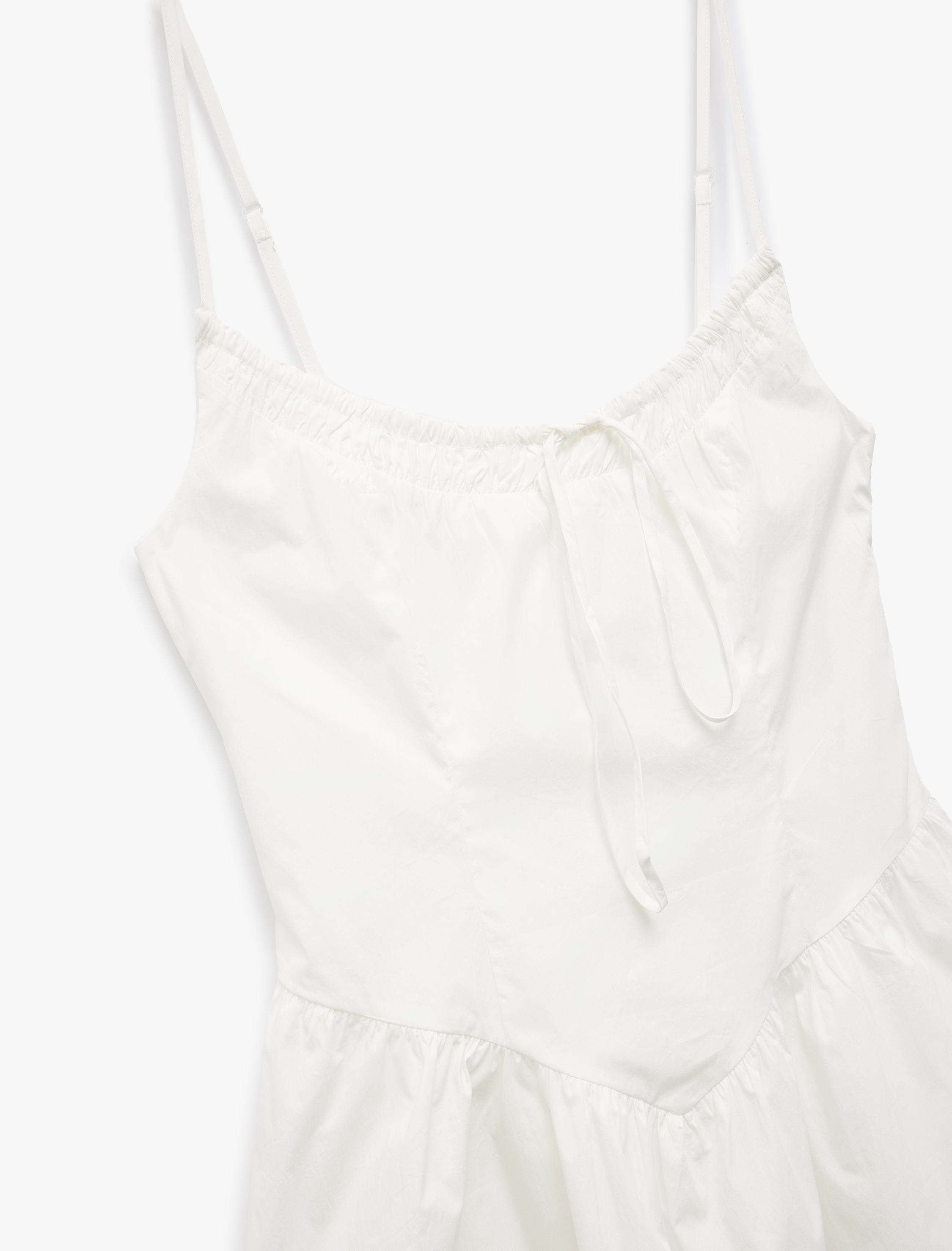   Koton X Şahika Ercümen - Pamuklu Önden Bağlama Detaylı A Kesim İnce Askılı Mini Elbise