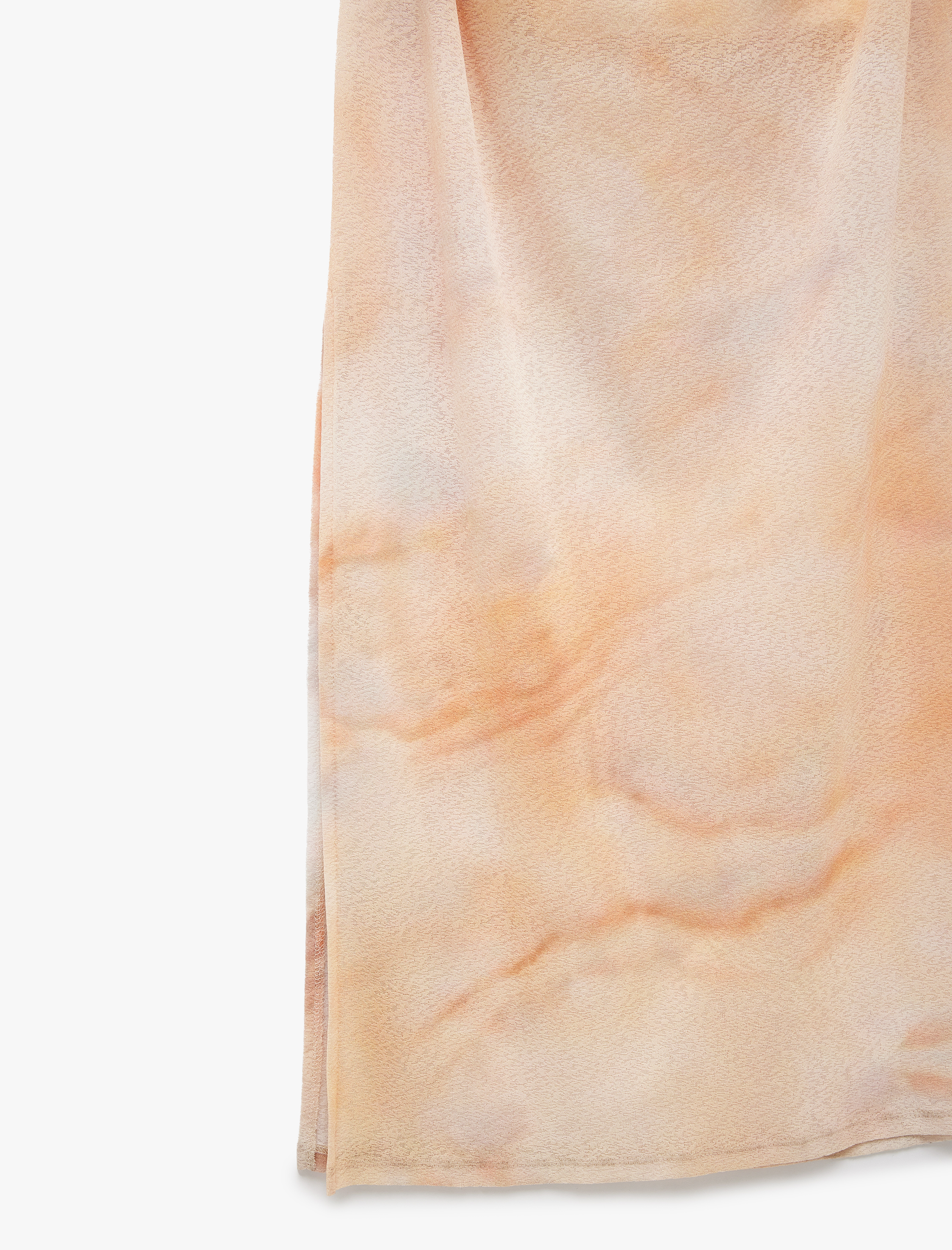   Drape Detaylı Astarlı Soyut Desenli Slim Fit Uzun Straplez Elbise