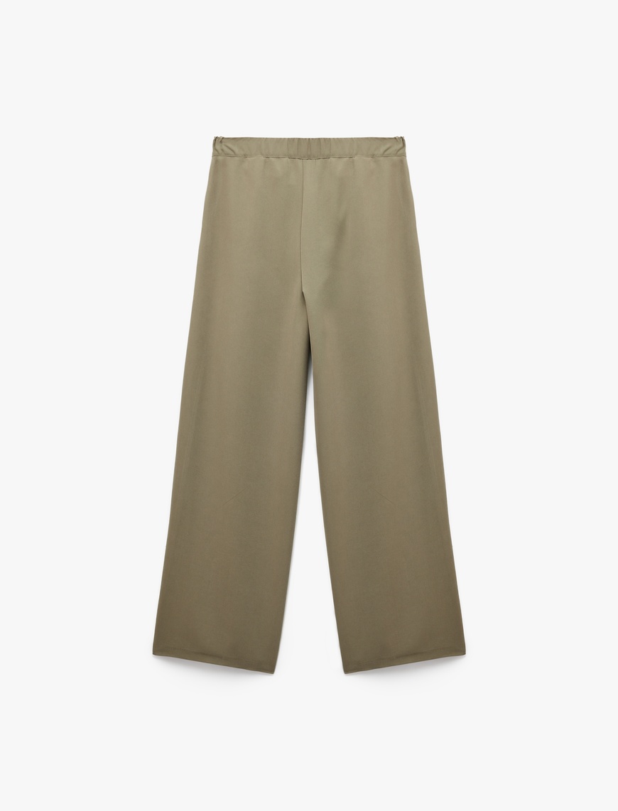   Modal Cupro Kumaş Yüksek Bel Geniş Paça Pantolon