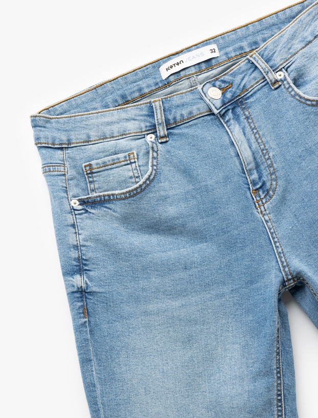 Oversize Kot Şort Bermuda Cep Detaylı Pamuklu_5