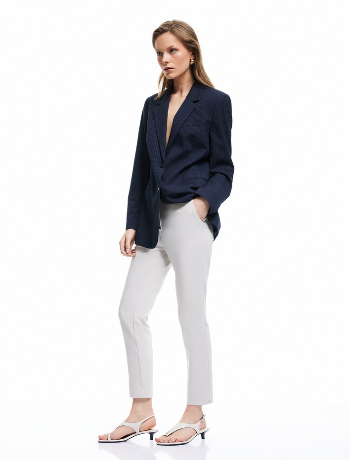  Yüksek Bel Slim Fit Cigarette Pantolon