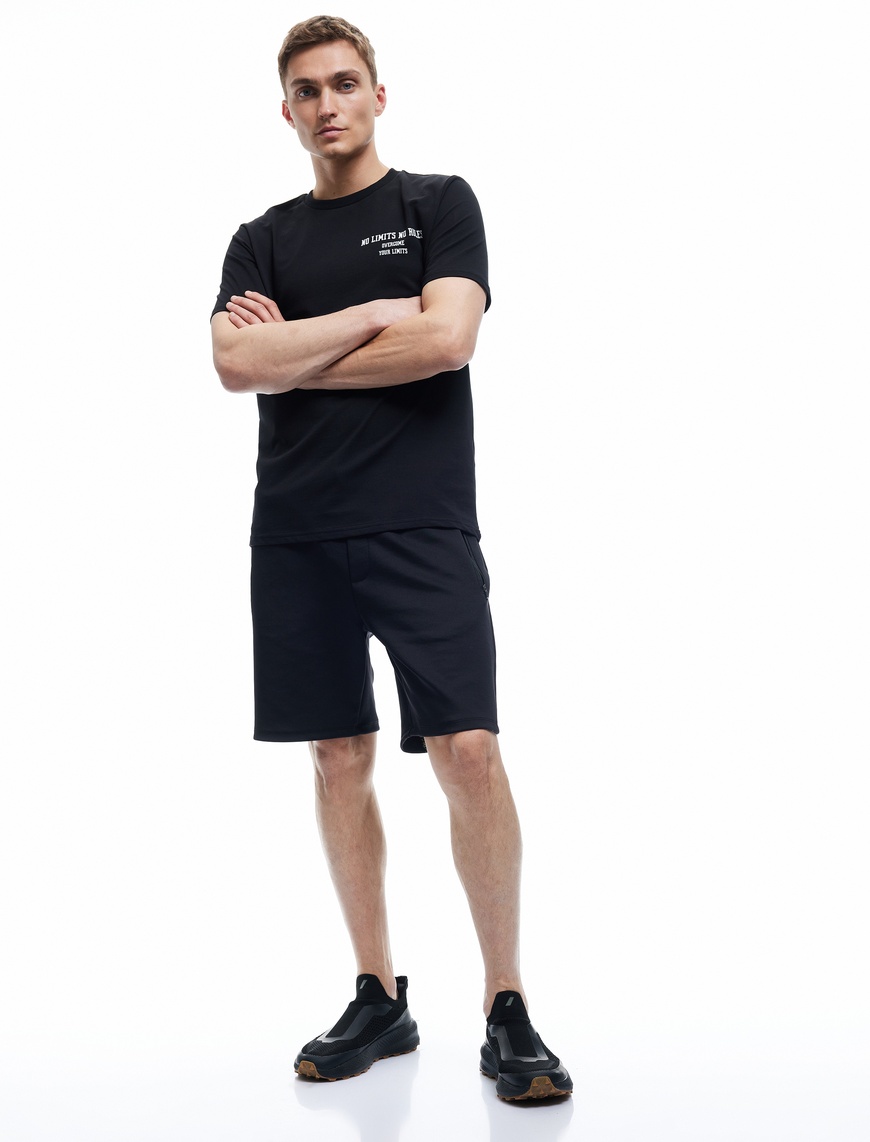   Beli Bağcıklı Fermuarlı Cep Detaylı Scuba Kumaş Spor Şort