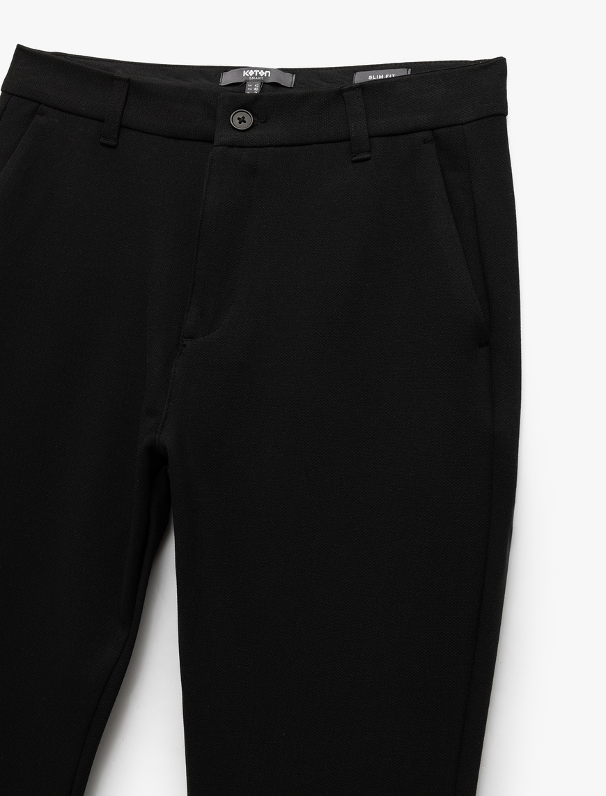   Normal Bel Cep Detaylı Slim Fit Chino Pantolon