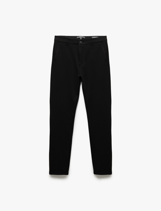 Normal Bel Cep Detaylı Slim Fit Chino Pantolon_4