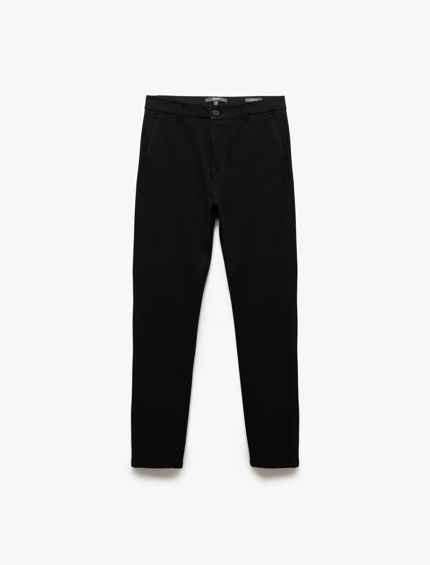   Normal Bel Cep Detaylı Slim Fit Chino Pantolon