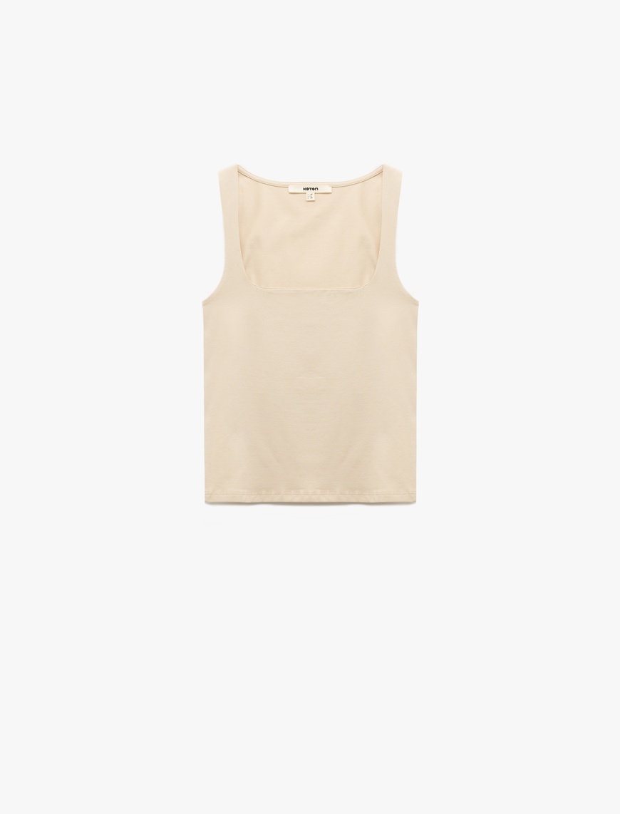   Pamuklu Slim Fit Kolsuz Kare Yaka Atlet