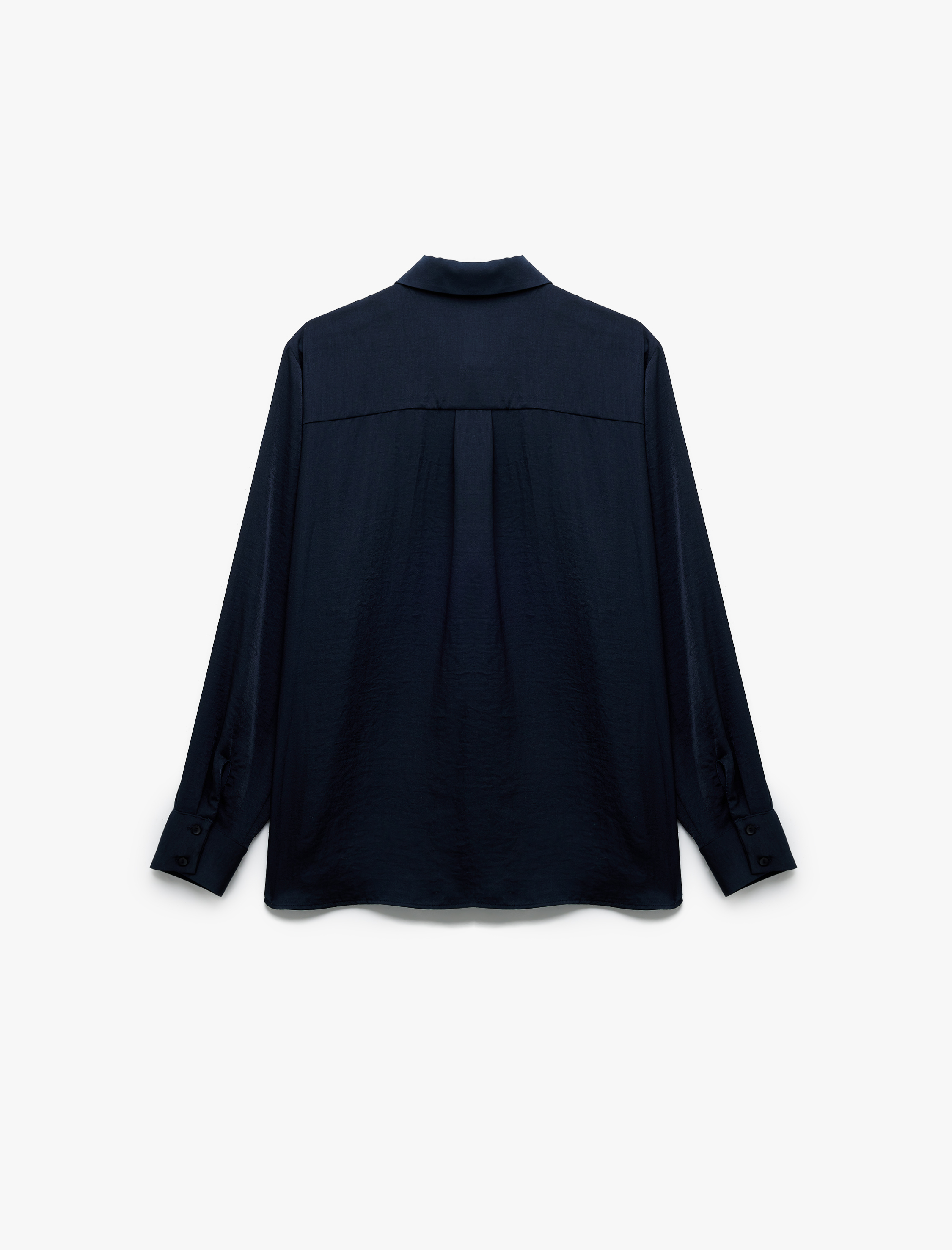   Aerobin Kumaş Uzun Kollu Klasik Yaka Saten Gömlek