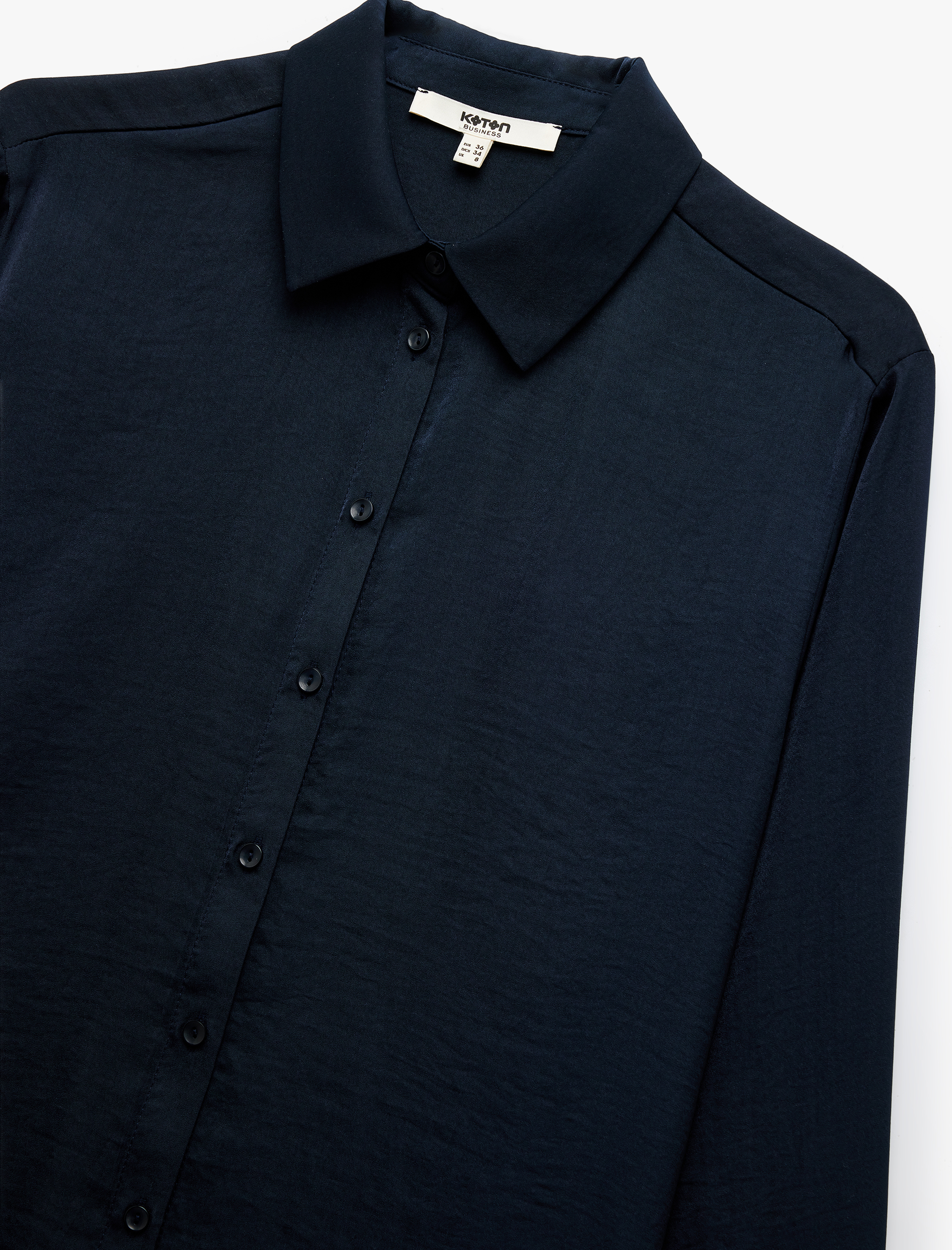   Aerobin Kumaş Uzun Kollu Klasik Yaka Saten Gömlek