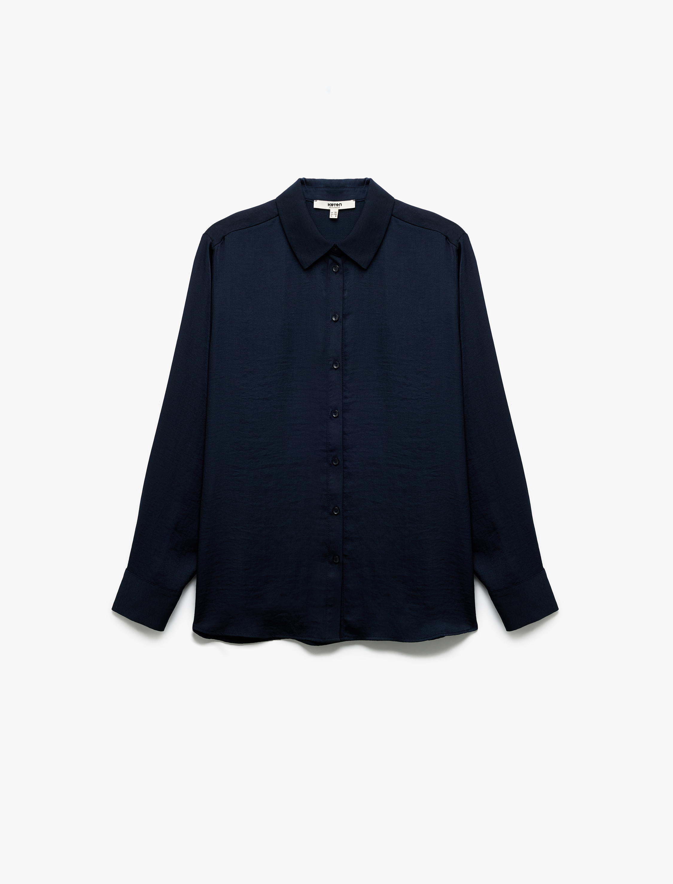   Aerobin Kumaş Uzun Kollu Klasik Yaka Saten Gömlek