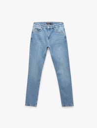 Normal Bel Pamuklu Slim Fit Jean Pantolon - Brad Jean