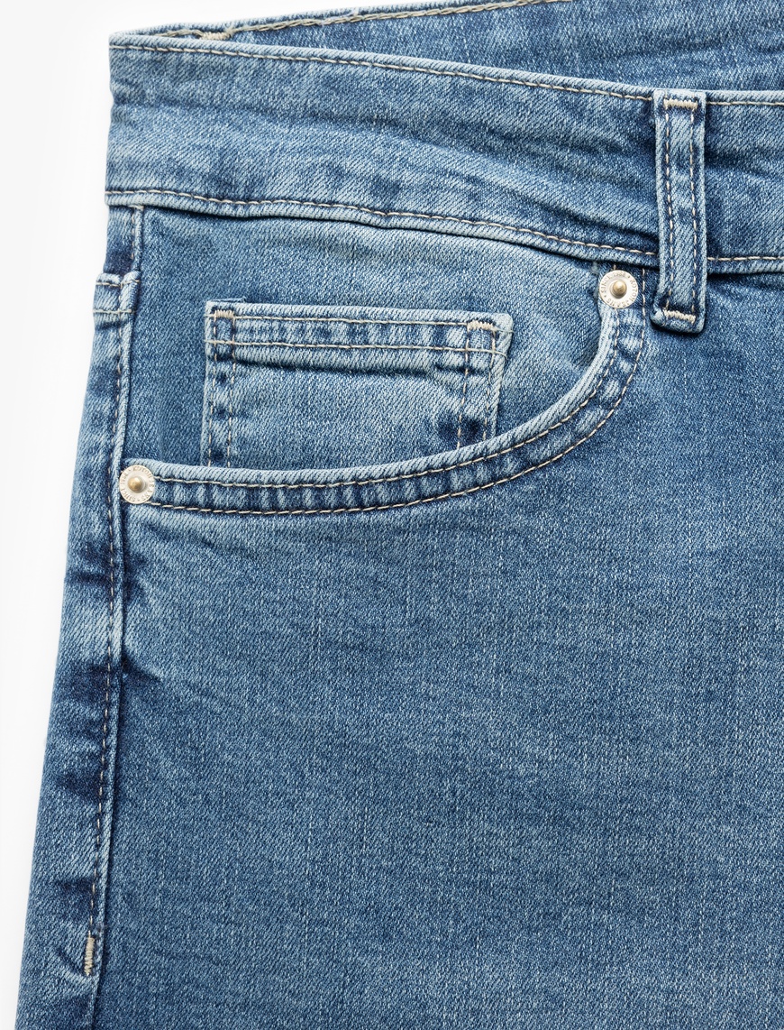   Normal Bel Cep Detaylı Pamuklu Slim Fit Jean Pantolon - Brad Jean
