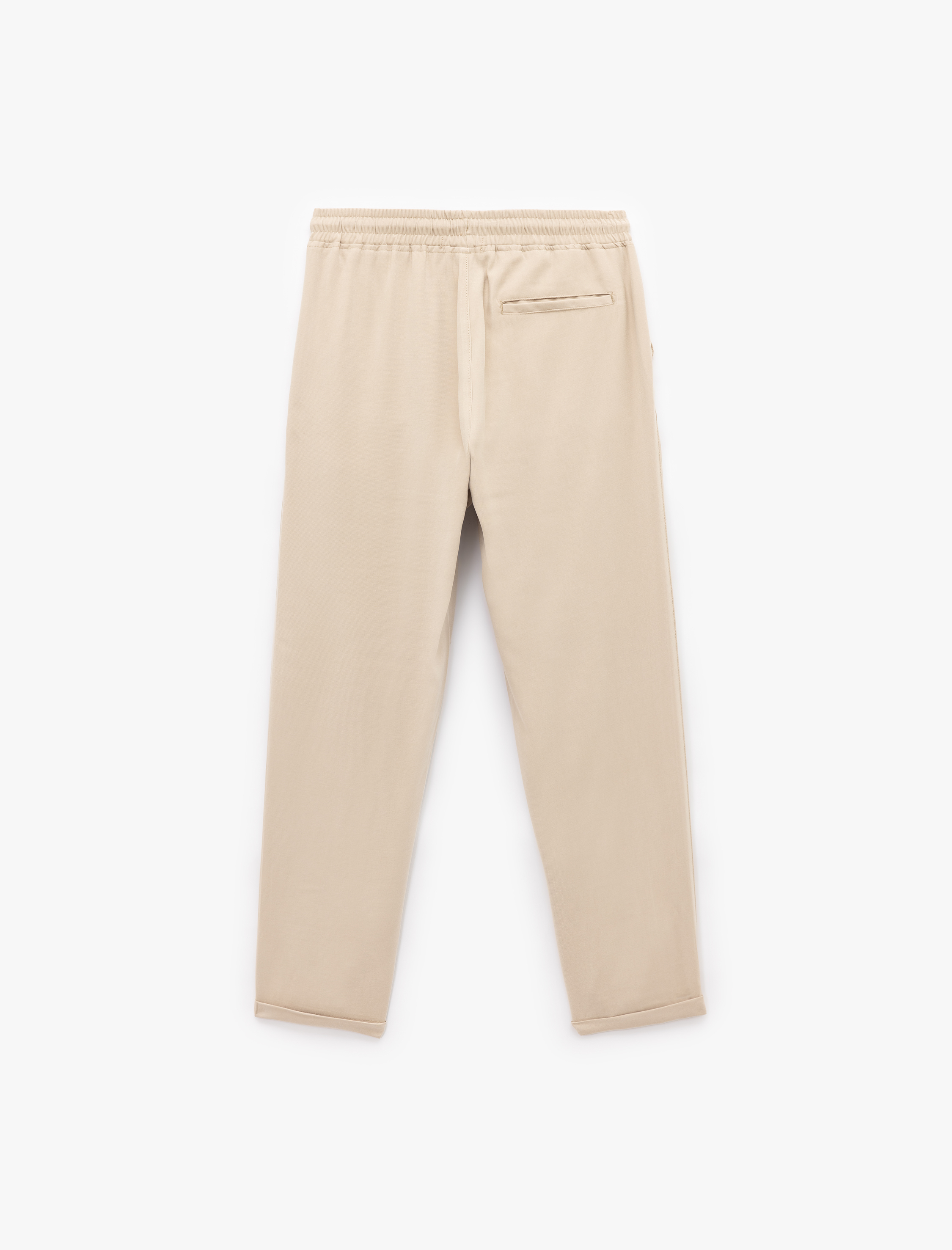   Viskon Cep Detaylı Rayon Tapered Beli Bağcıklı Pantolon